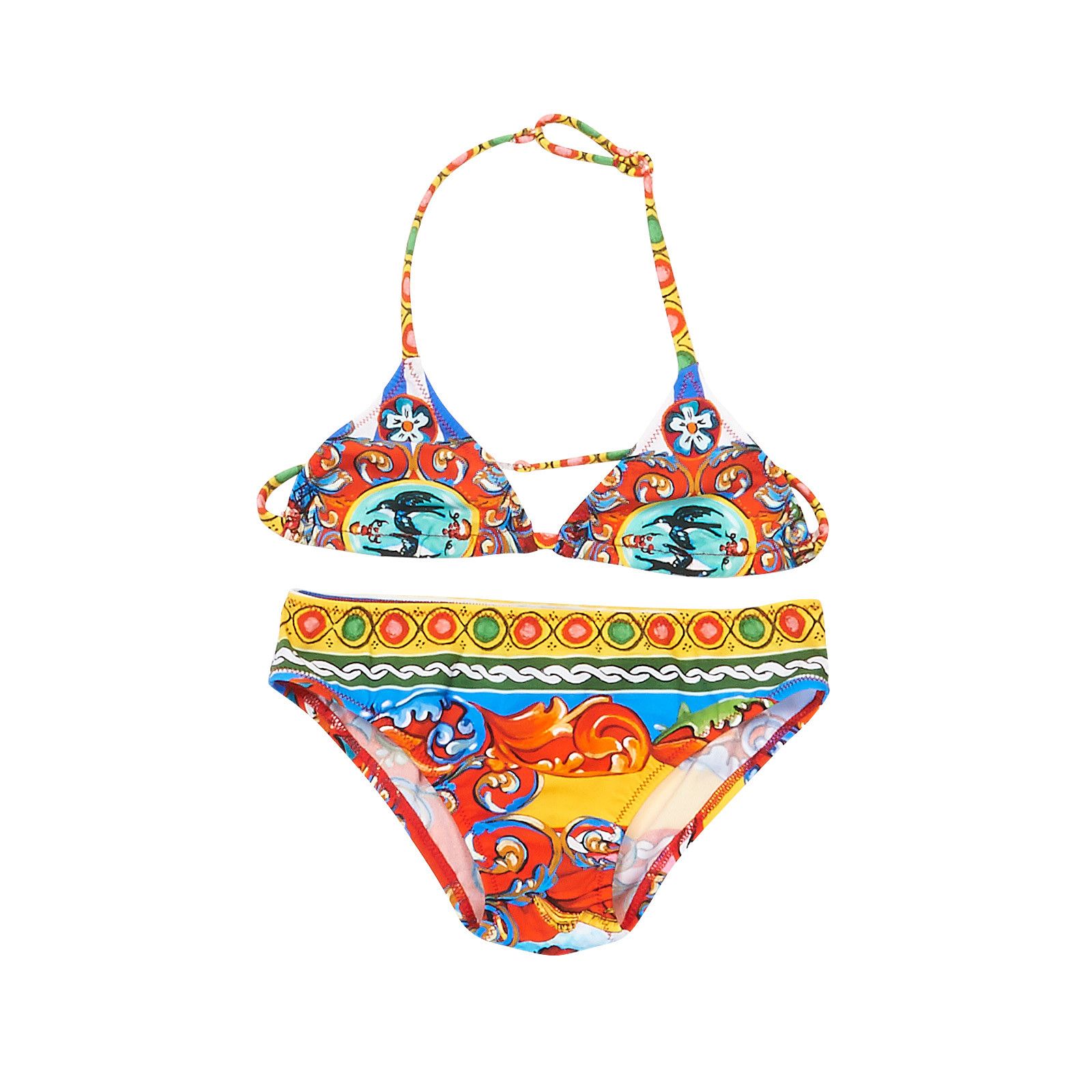 Girls Multicolor Teatro Pupi Printed Bikini - CÉMAROSE | Children's Fashion Store - 1