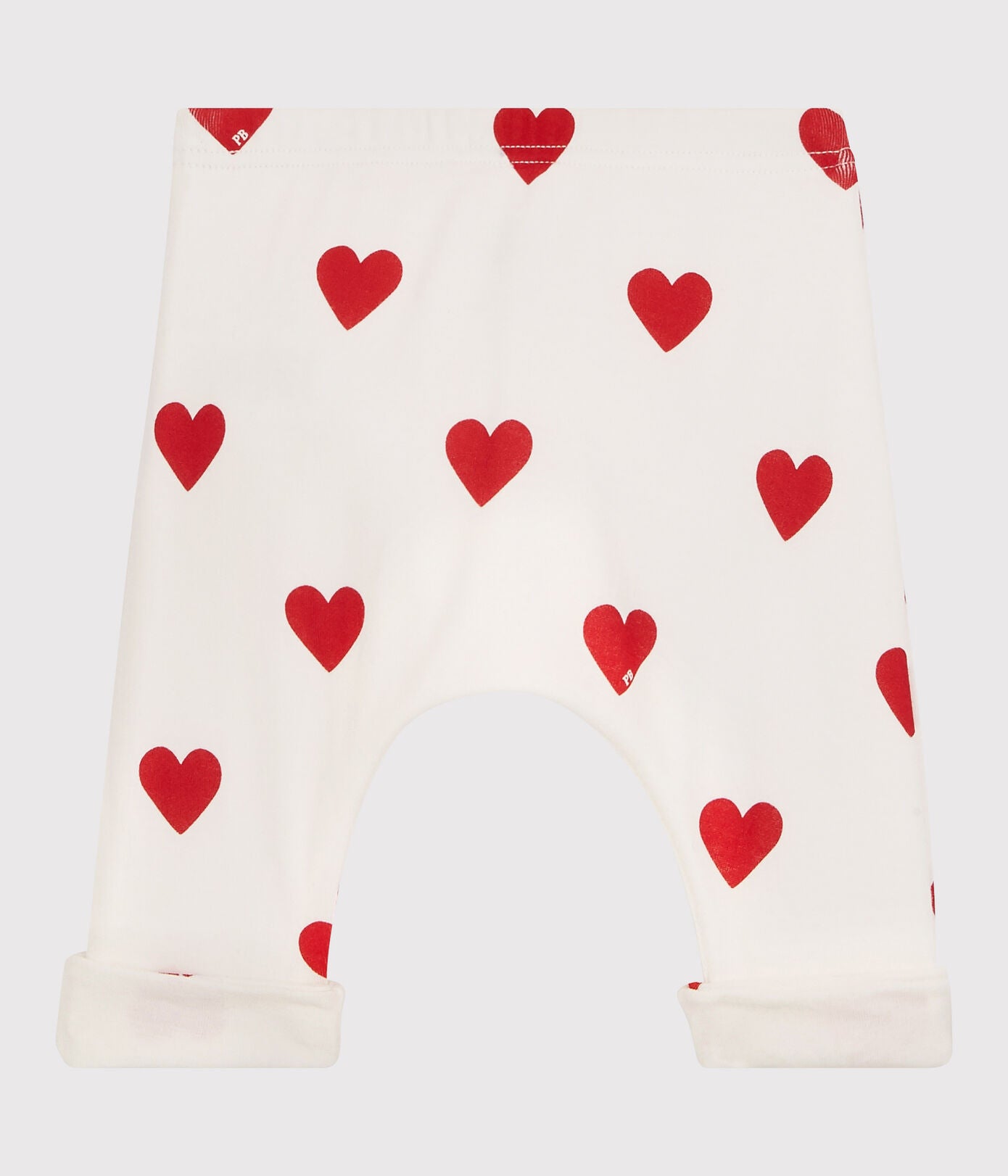 Baby Girls White Hearts Cotton Trousers