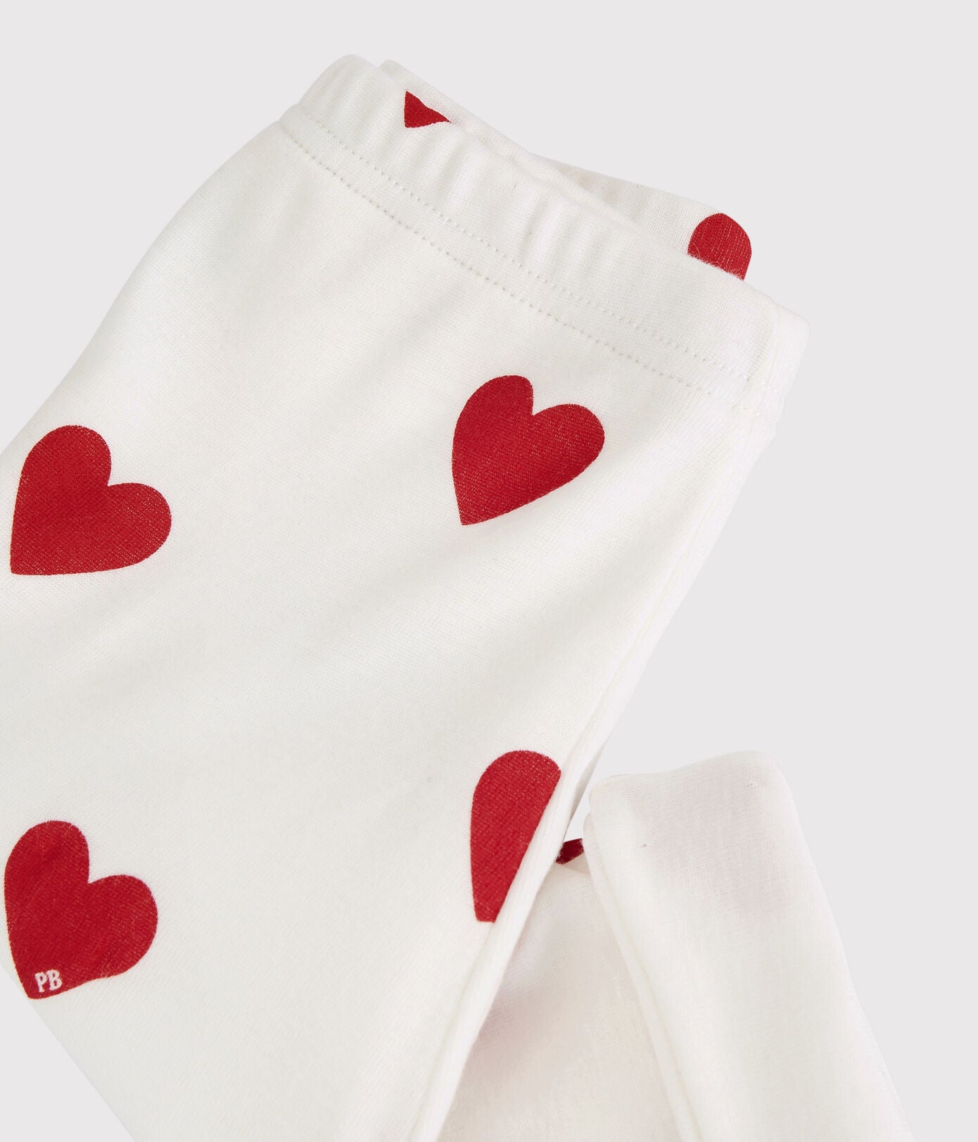 Baby Girls White Hearts Cotton Trousers