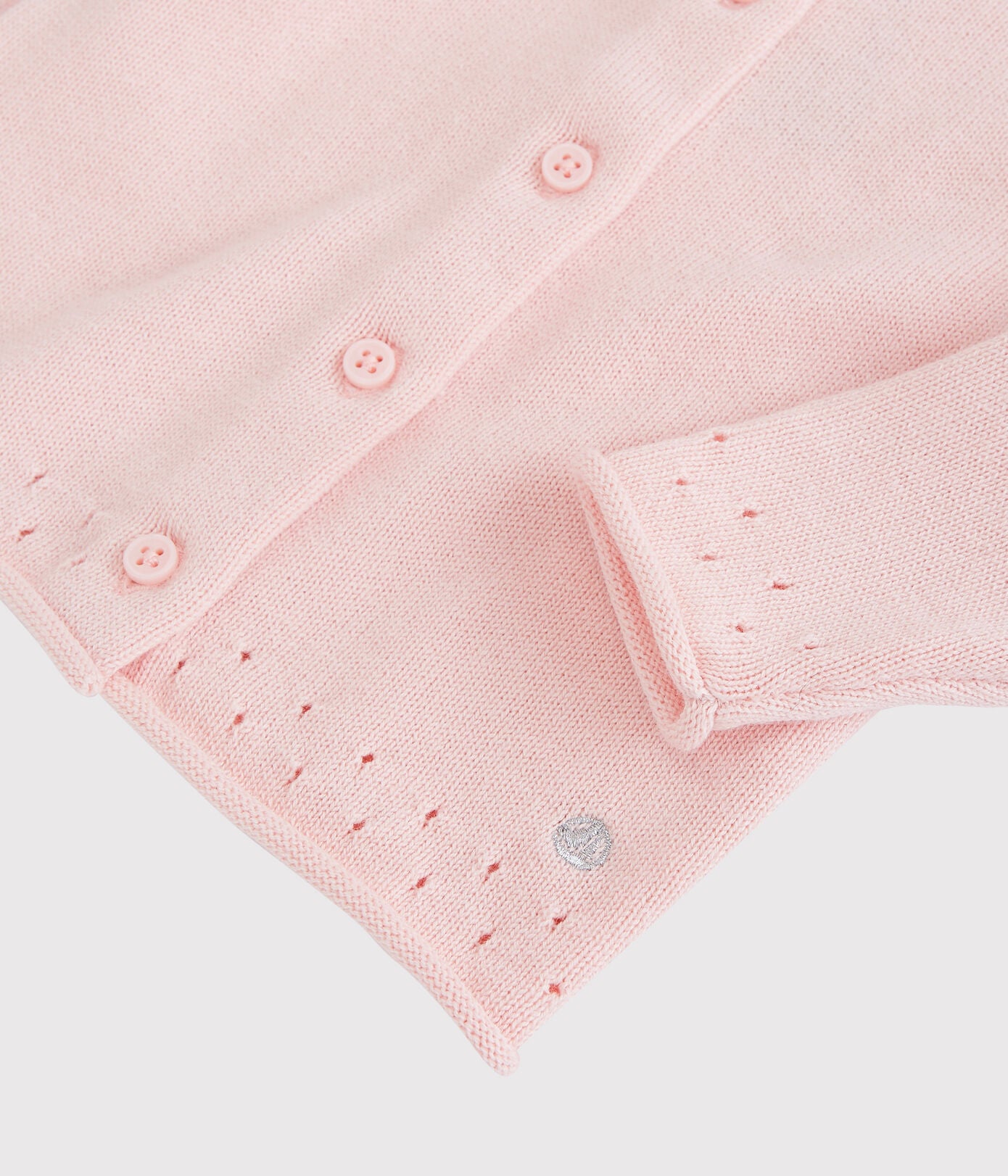 Baby Girls Pink Cotton Cardigan