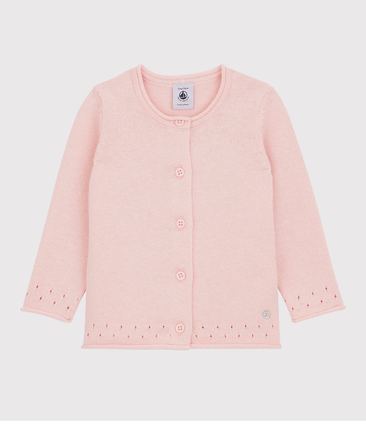 Baby Girls Pink Cotton Cardigan