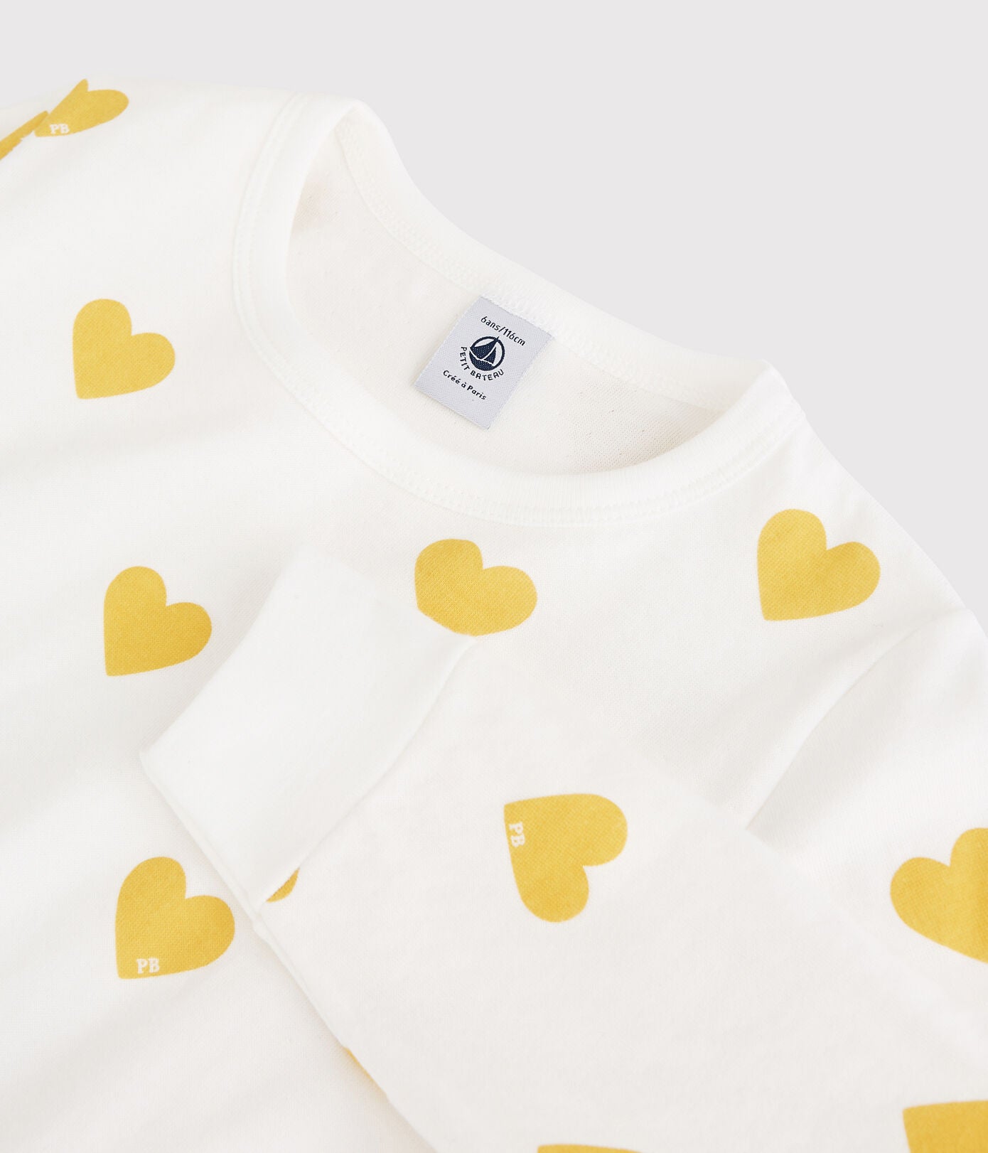 Girls White Heart Cotton Nightwear Set