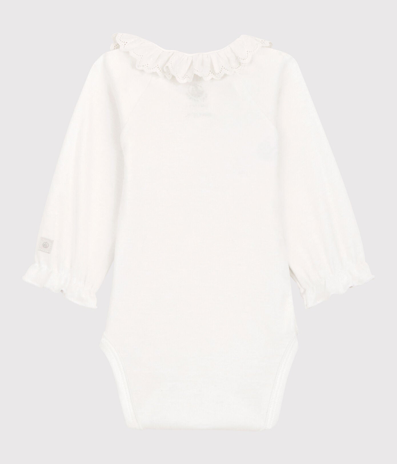 Baby Girls White Cotton Babysuit
