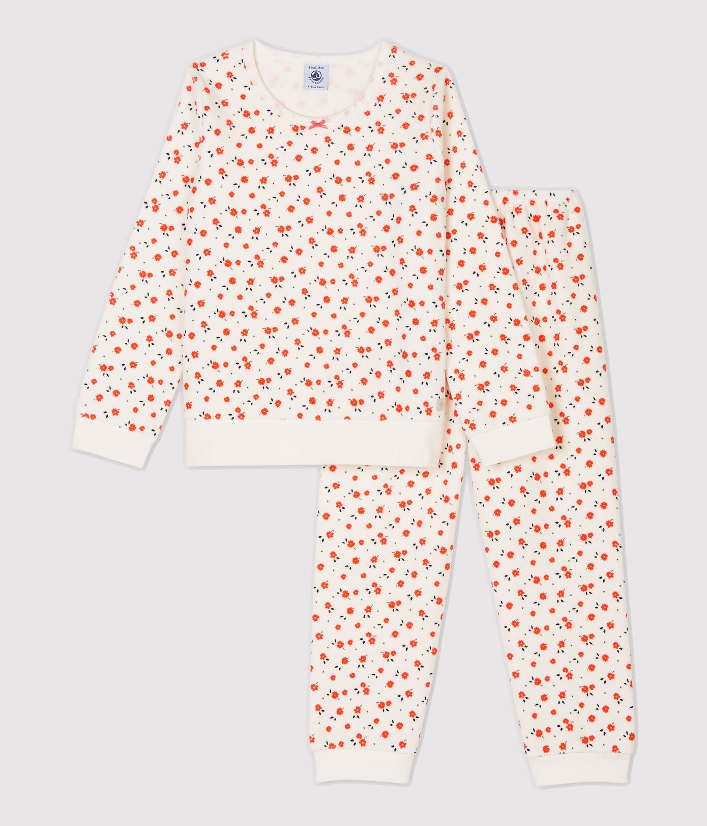 Girls White Floral Cotton Nightwear Set