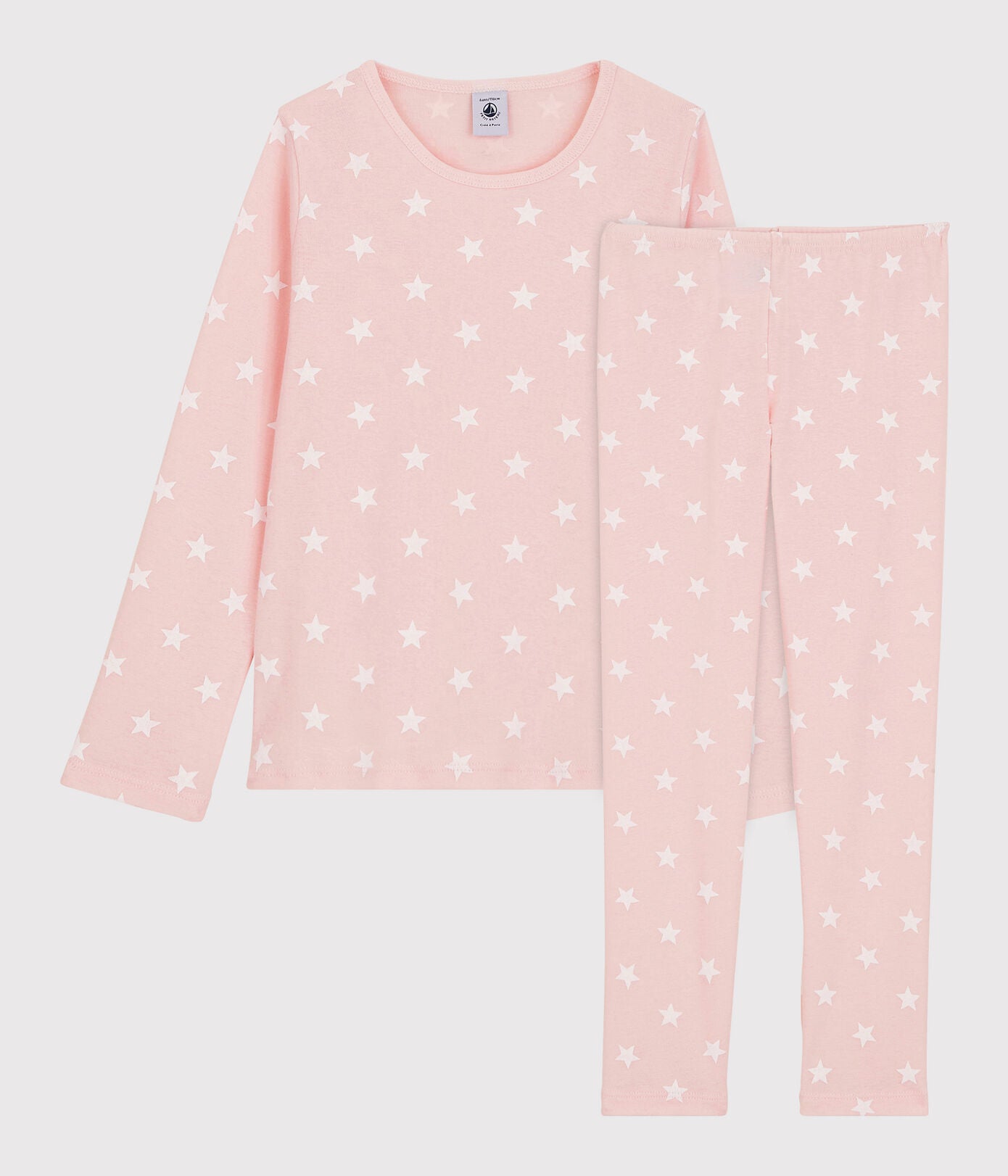 Girls Pink Stars Cotton Nightwear Set