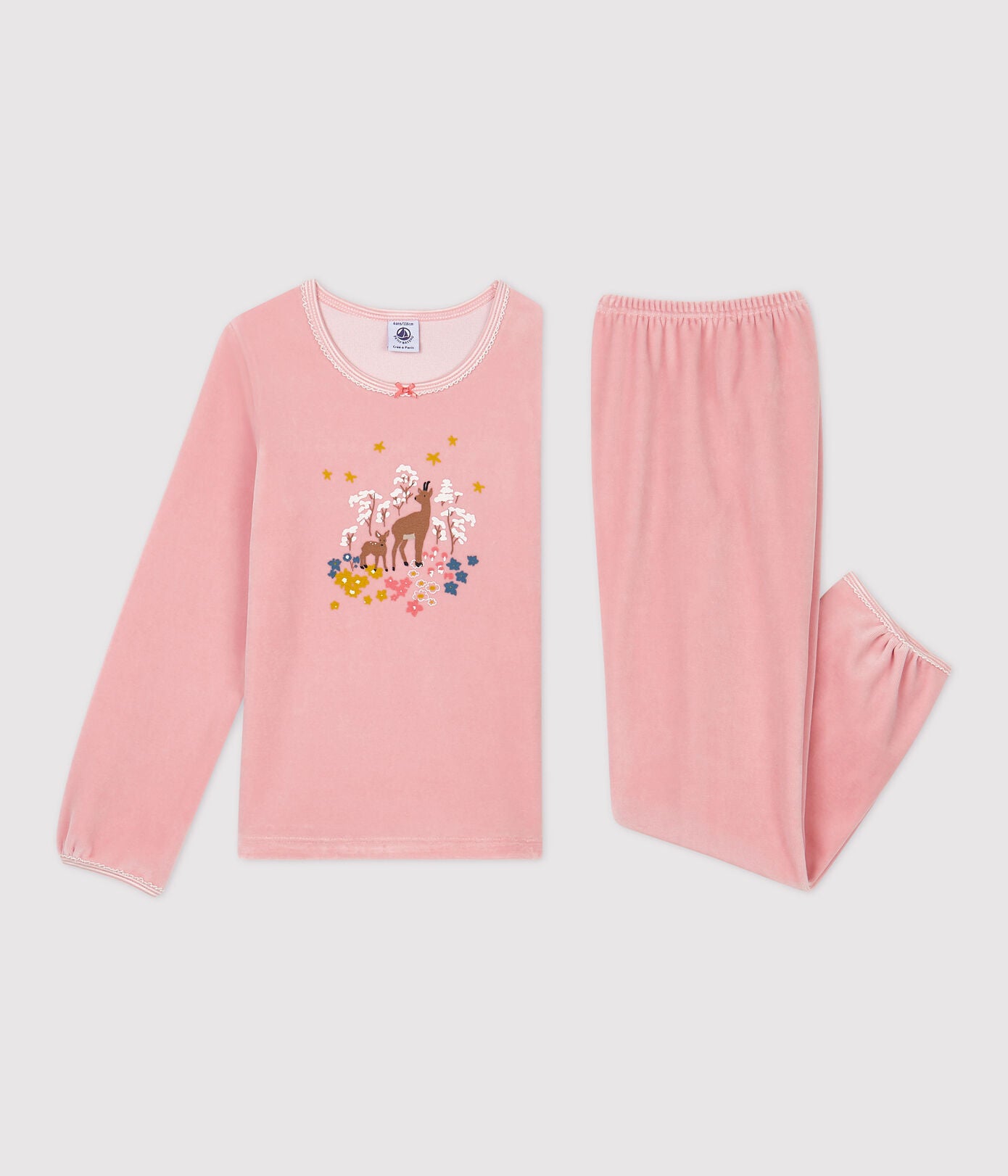 Girls Pink Printed Nightwear Set