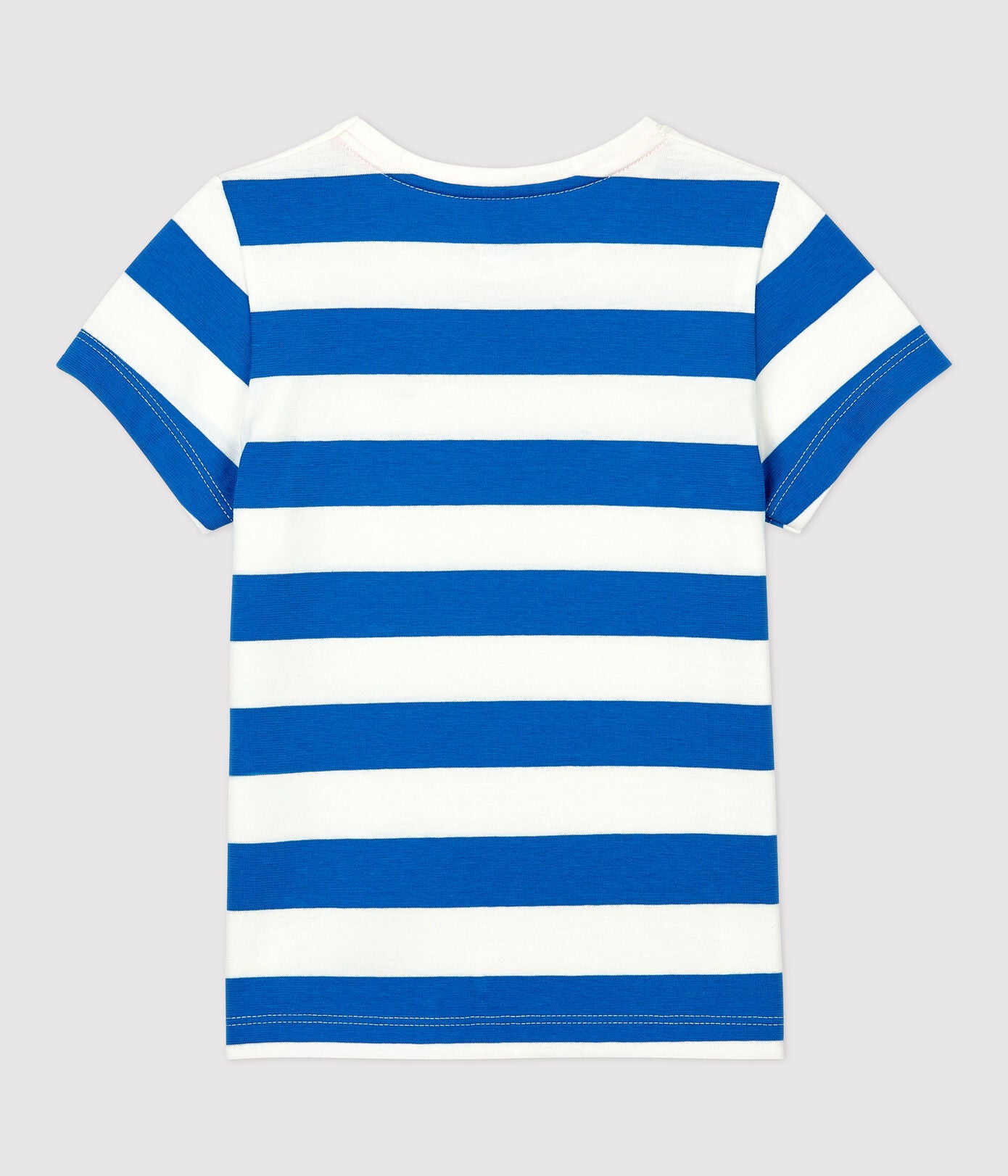 Girls Blue Stripes Cotton T-Shirt