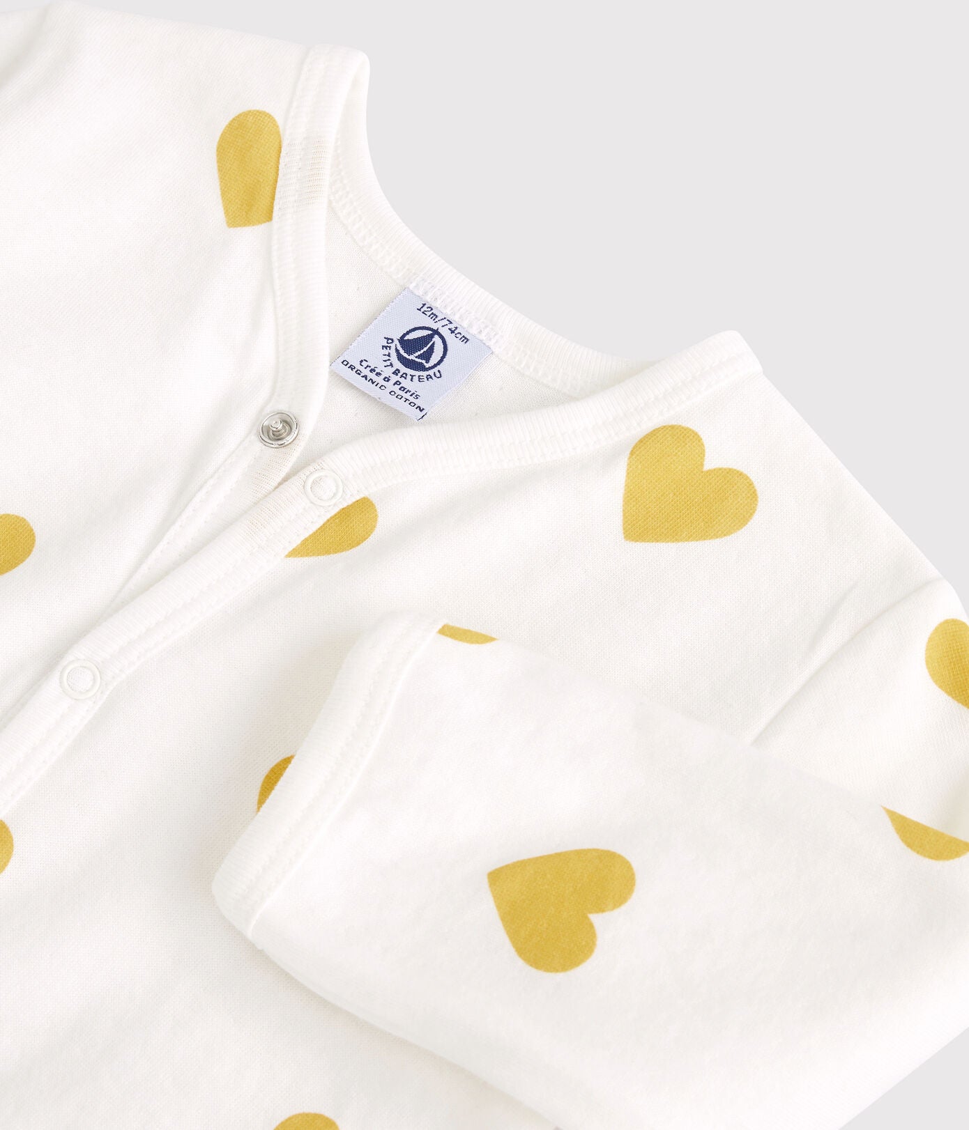 Baby Girls Yellow Heart Cotton Babysuit