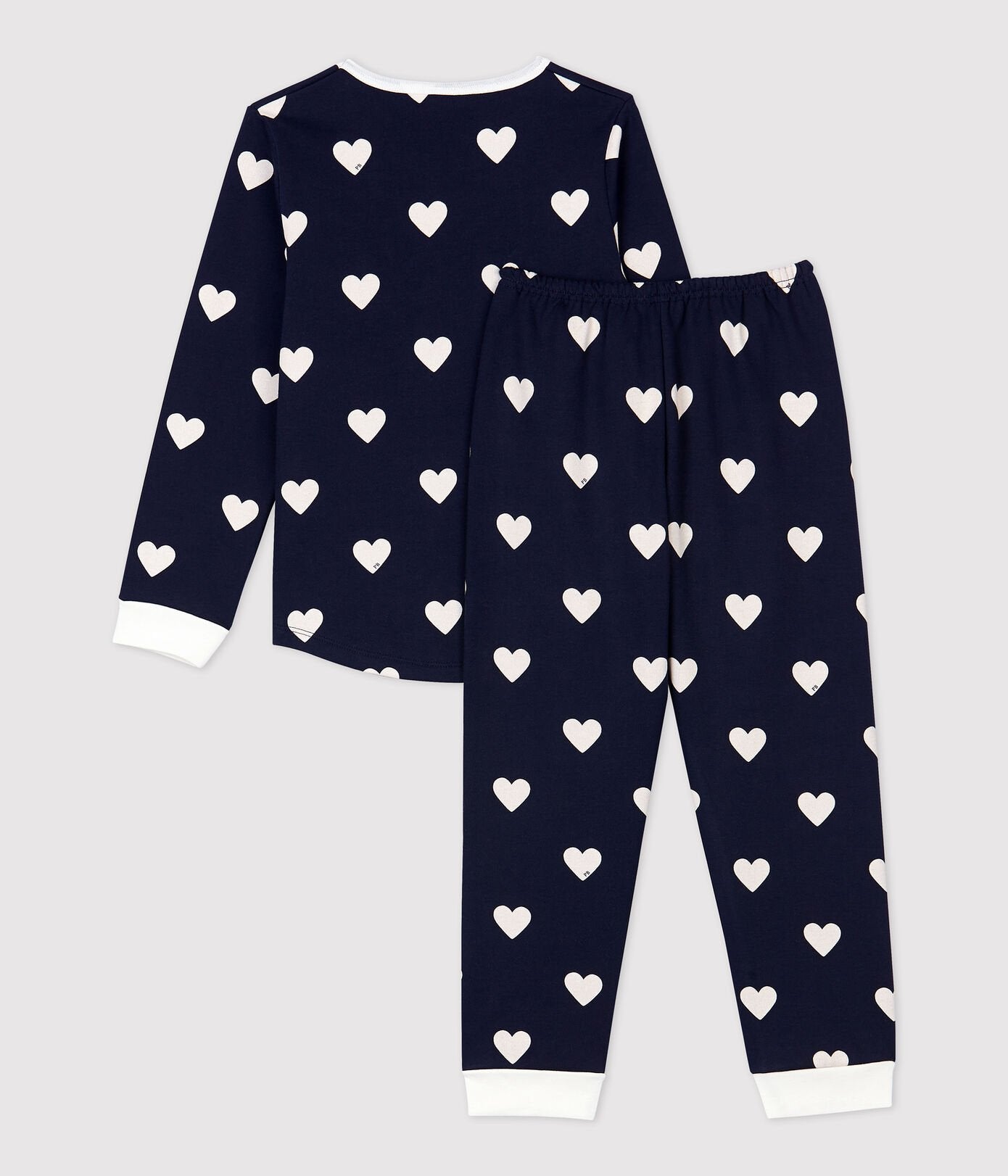 Girls Navy Heart Cotton Nightwear Set