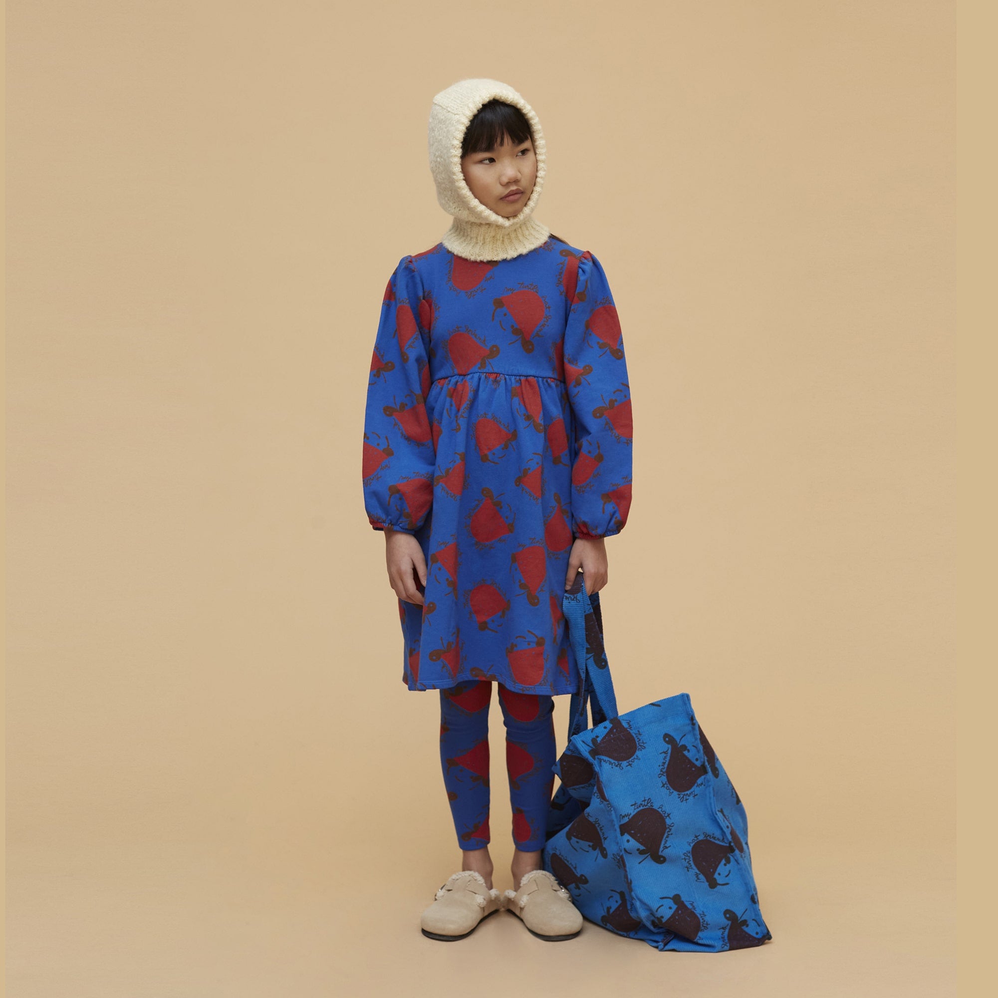 Girls Blue Printed Dress