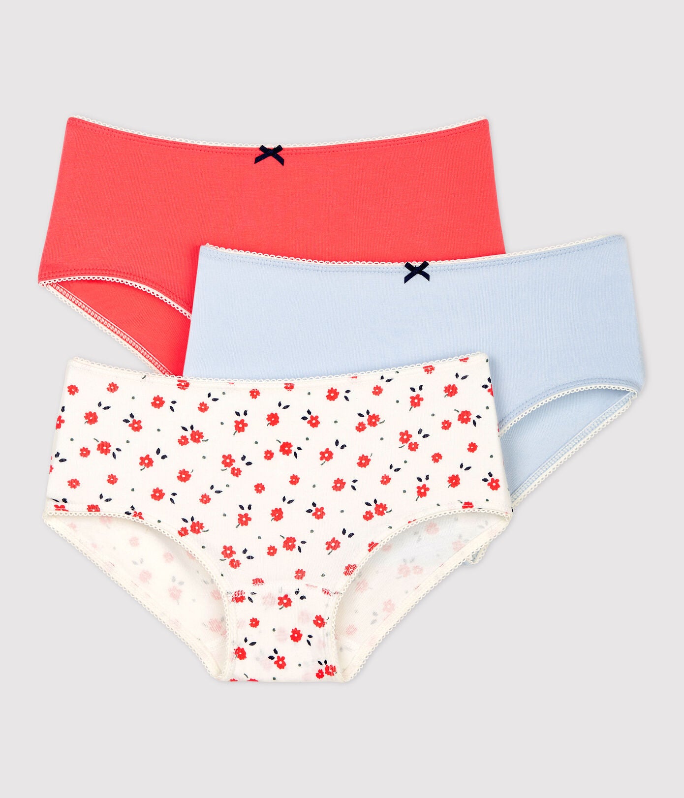 Girls Multicolor Cotton Underwear Set (3 Pack)