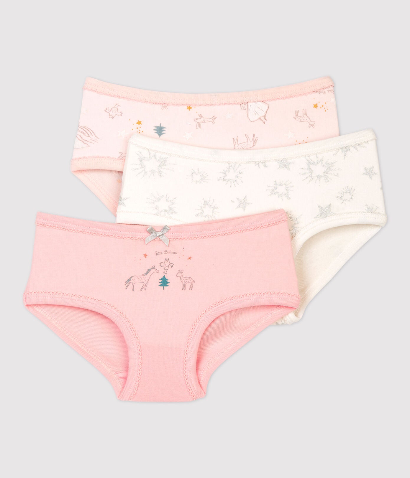 Girls Multicolor Cotton Underwear Set(3 Pack)