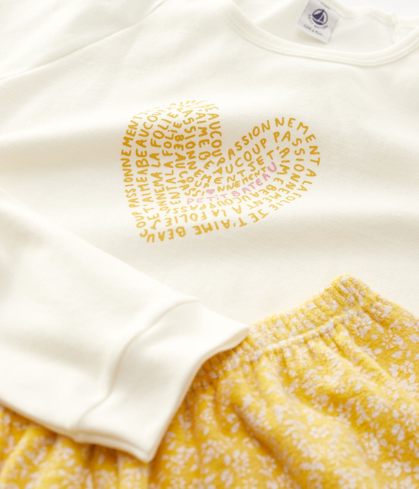 Girls Yellow Printed Cotton Nightwear Set
