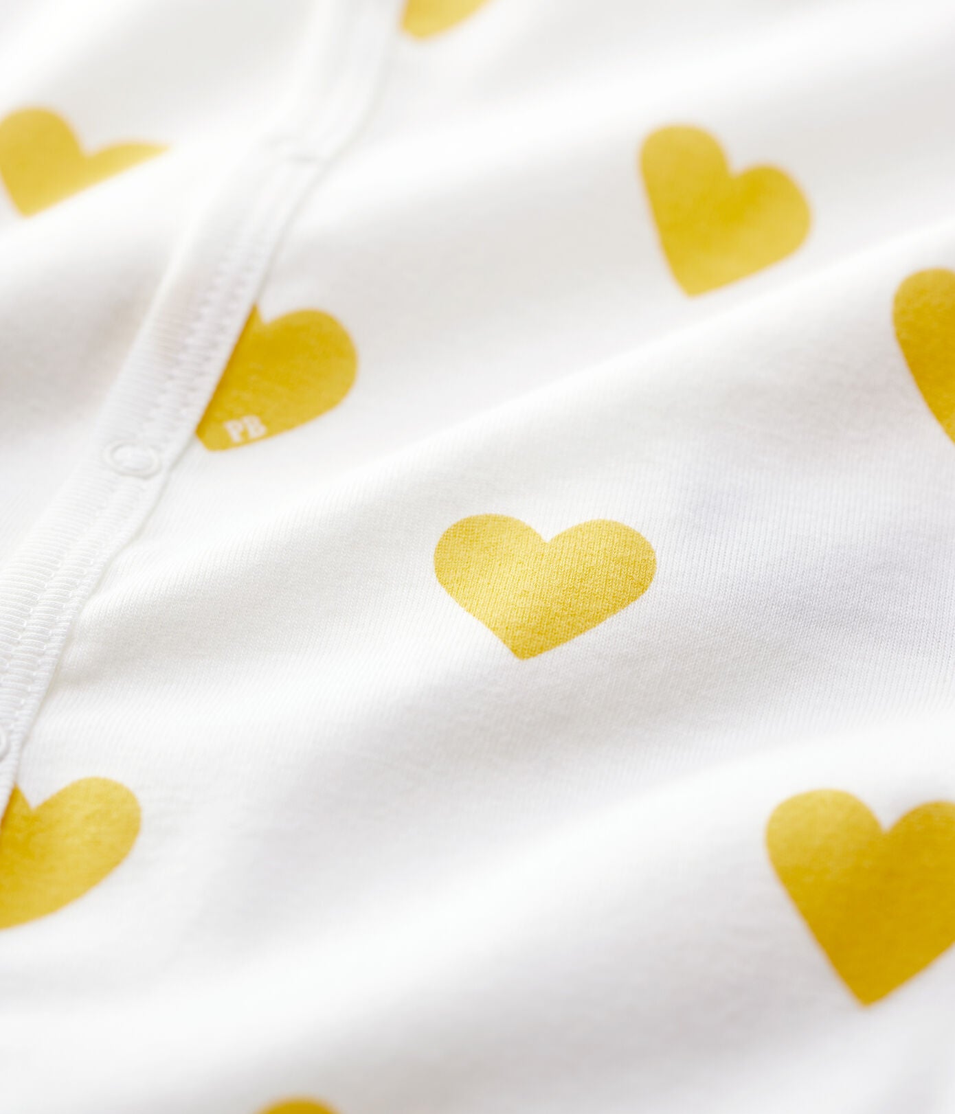 Baby Girls Yellow Heart Cotton Babysuit