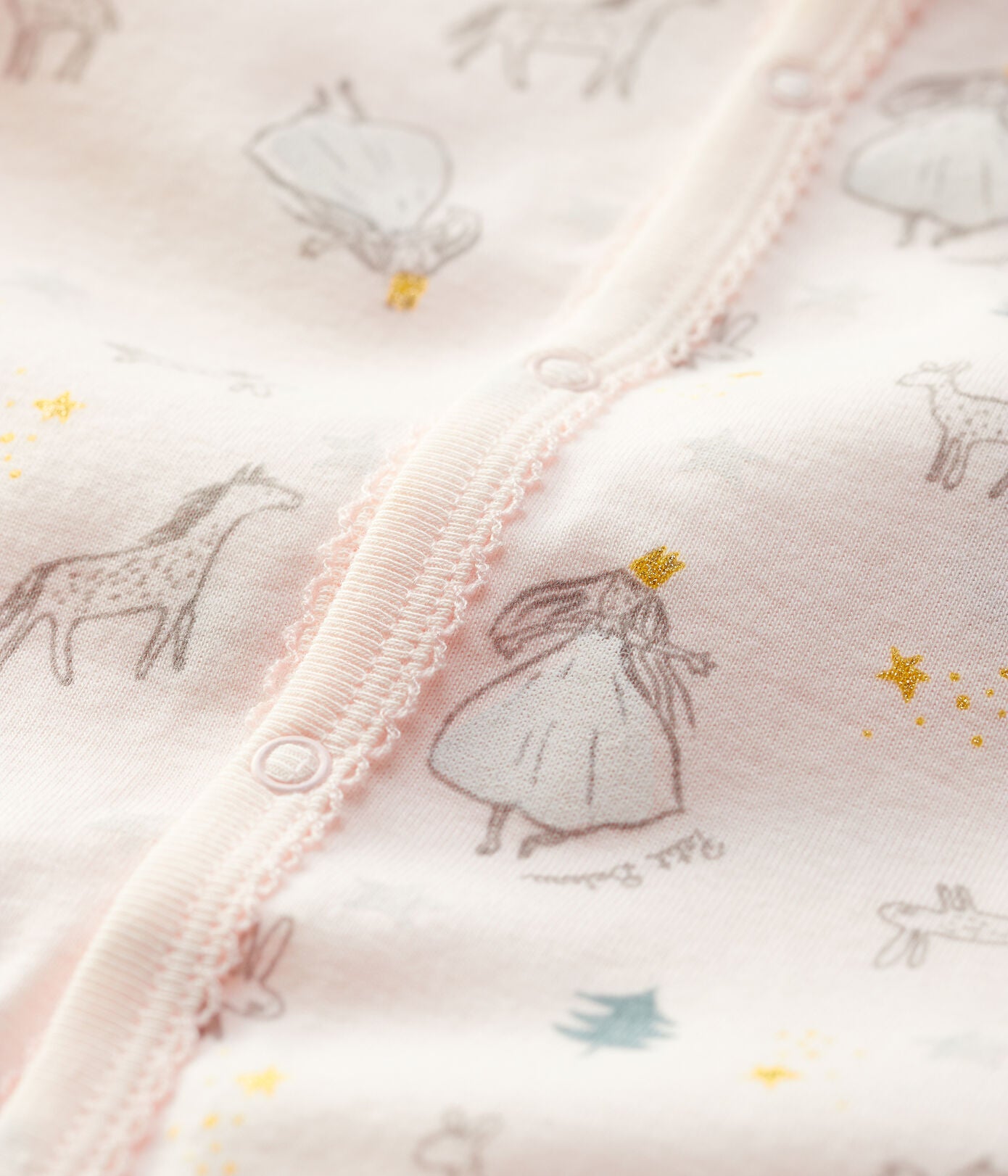 Baby Girls Pink Printed Cotton Babysuit