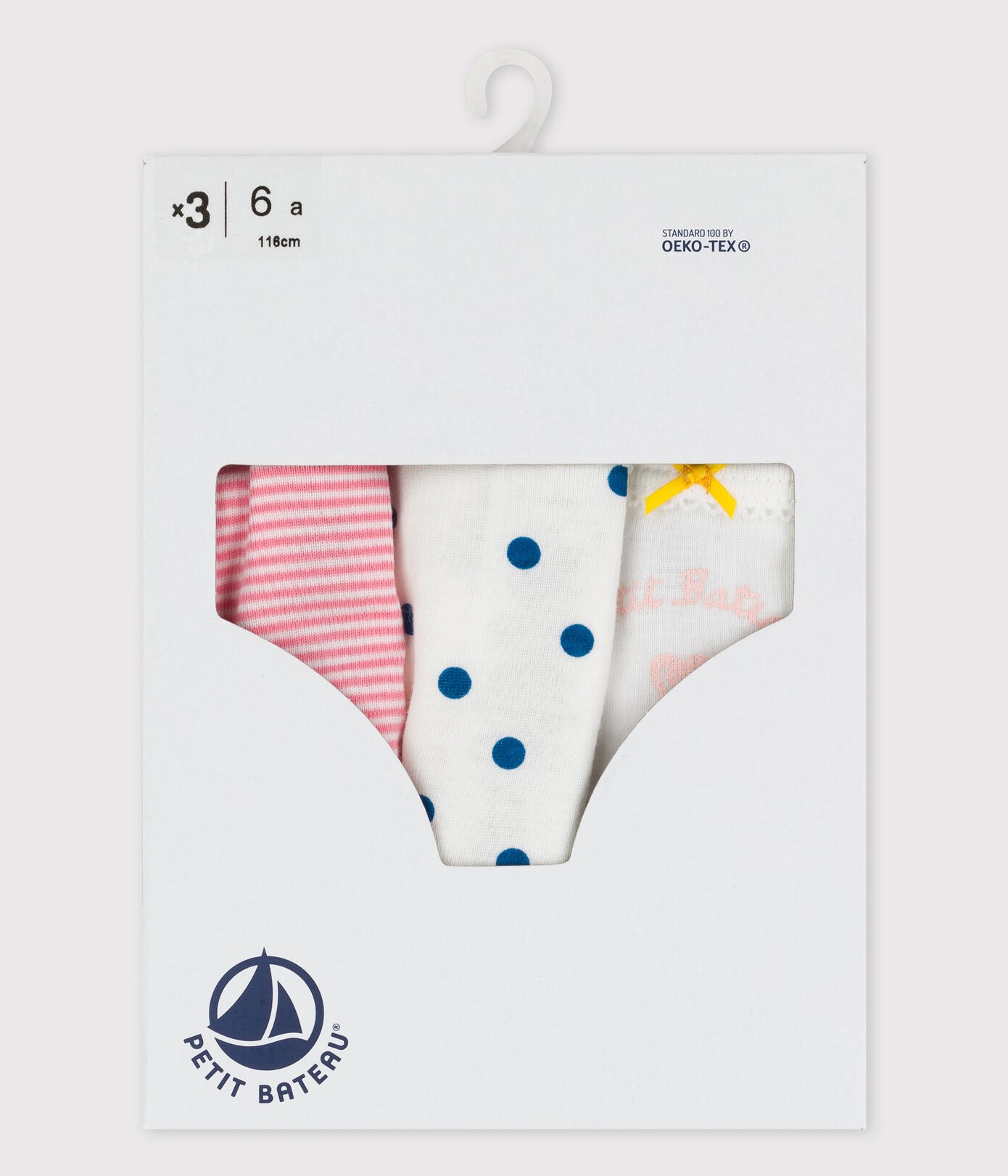Girls Multicolor Cotton Underwear Set (3 Pack)