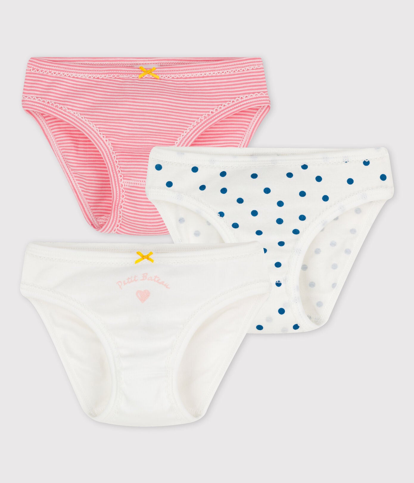 Girls Multicolor Cotton Underwear Set (3 Pack)