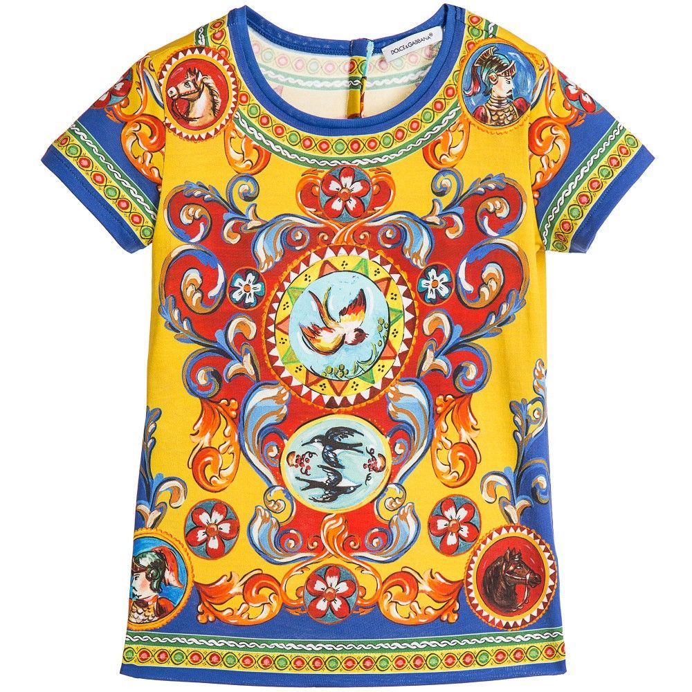 Girls Multicolor Printed Short Sleeve T-Shirt - CÉMAROSE | Children's Fashion Store - 1