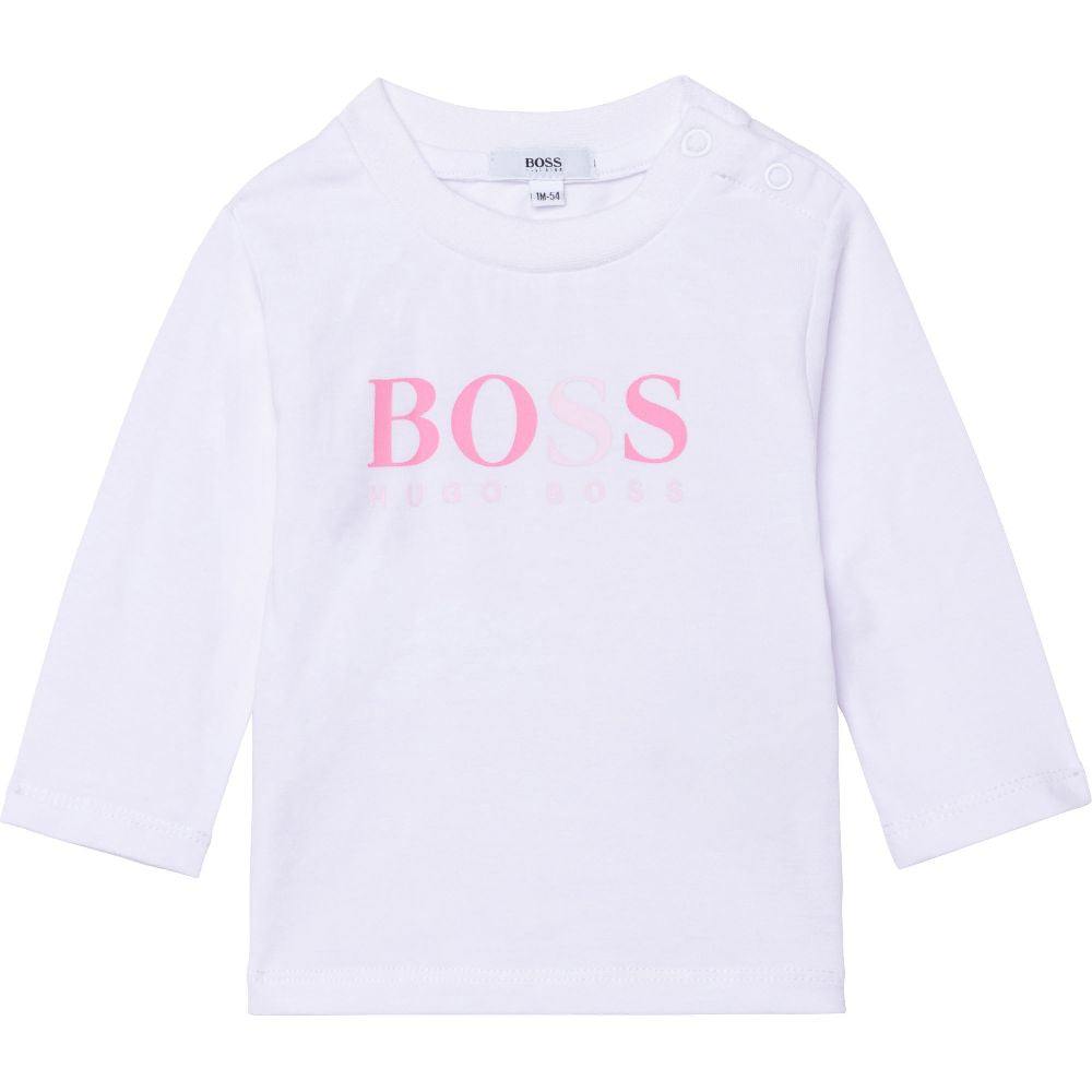 Baby Girls Pink Logo Cotton Set