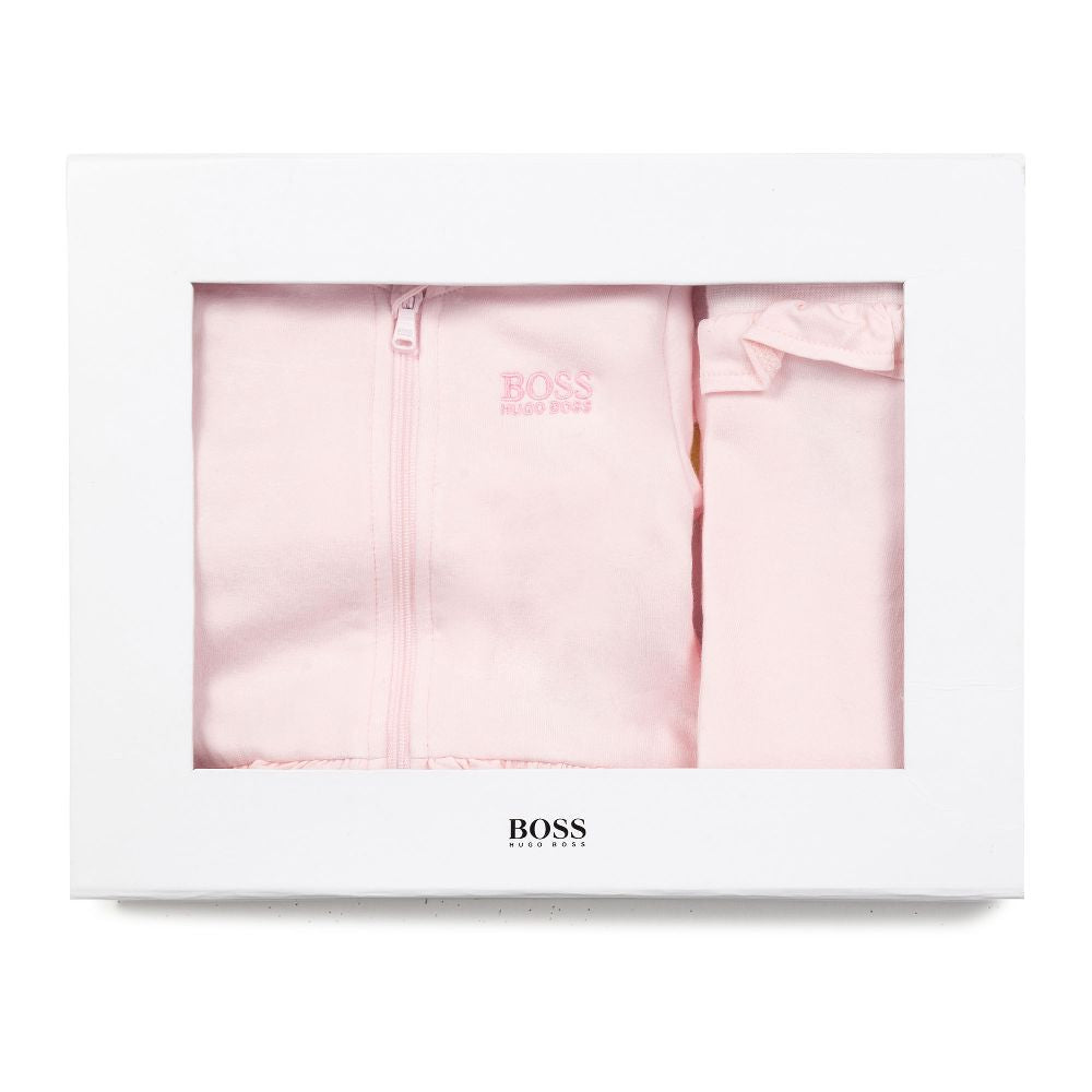 Baby Girls Pink Logo Cotton Set