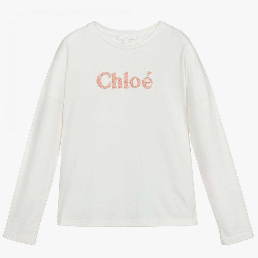 Girls White Logo Top
