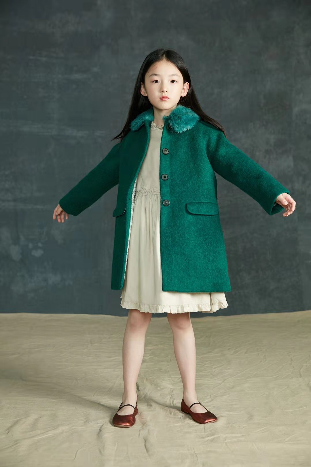 Girls Green Coat