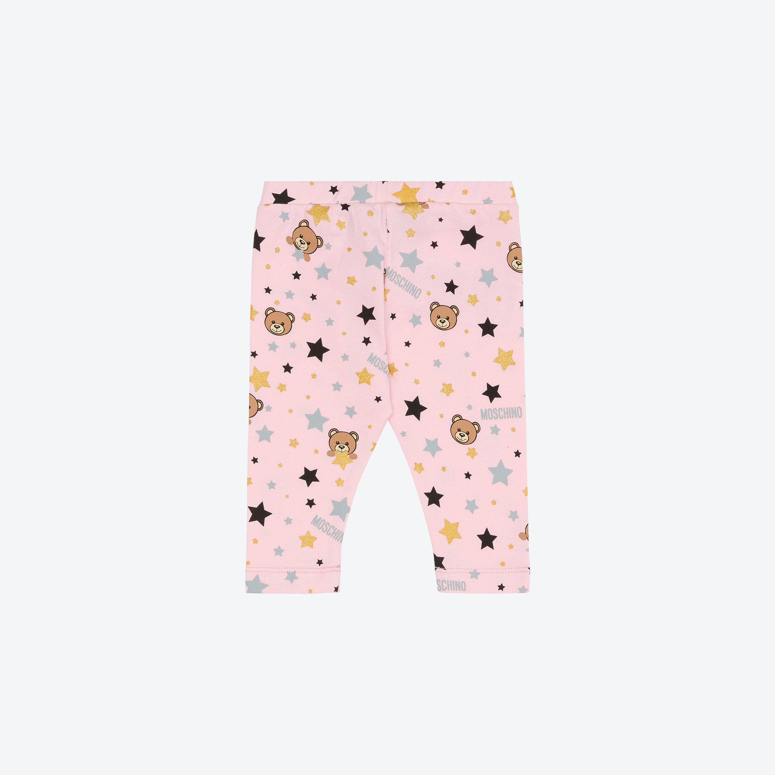 Baby Girls Pink Stars Printed Cotton Leggings