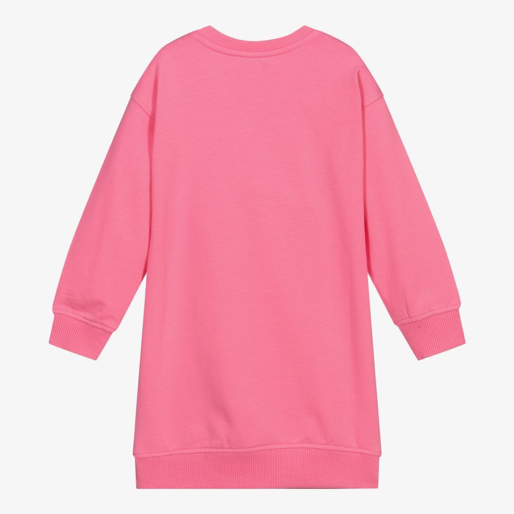 Girls Pink Logo Cotton Dress