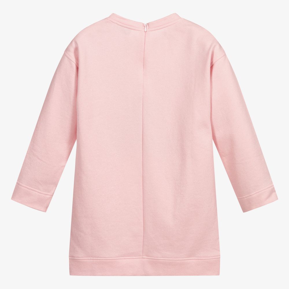 Girls Pink Logo Cotton Dress