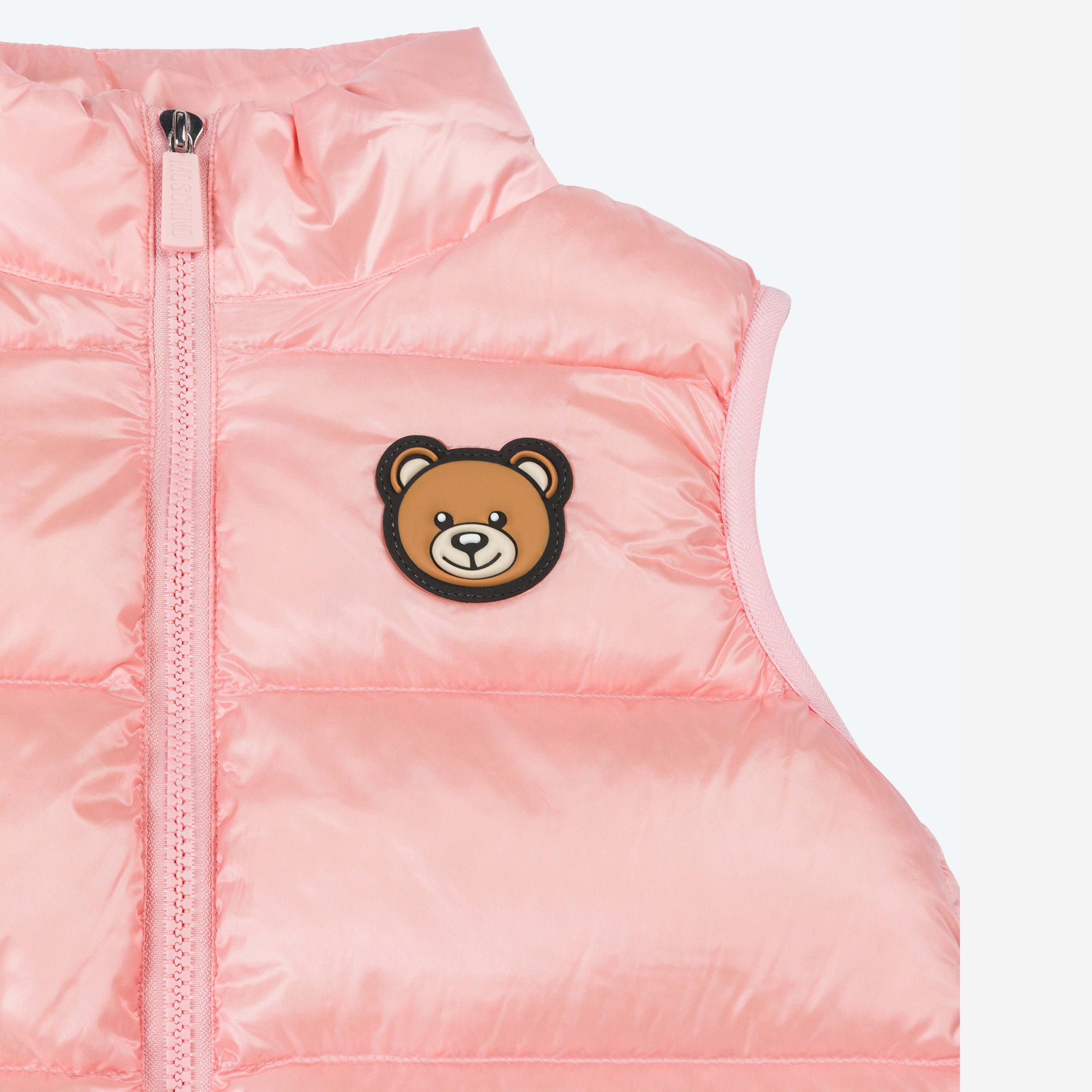 Girls Pink Logo Padded Down Gilet