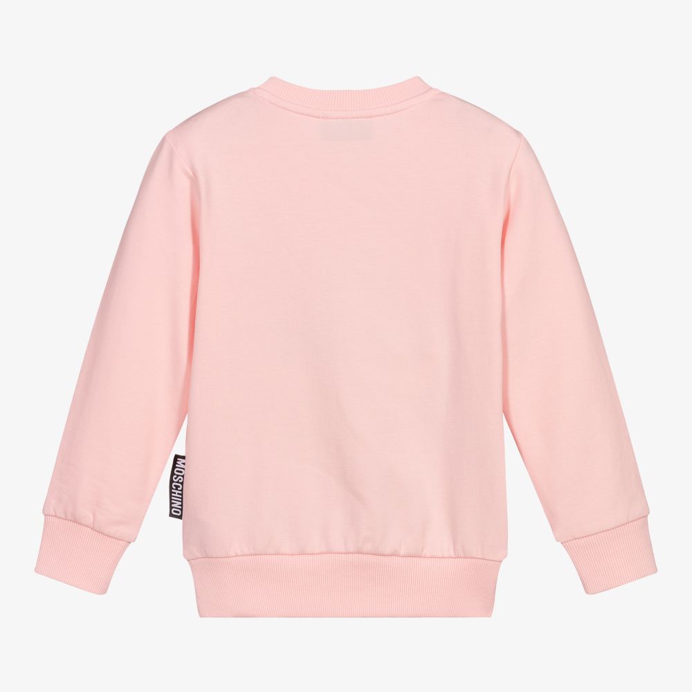 Girls Pink Bear Cotton Sweatshirt