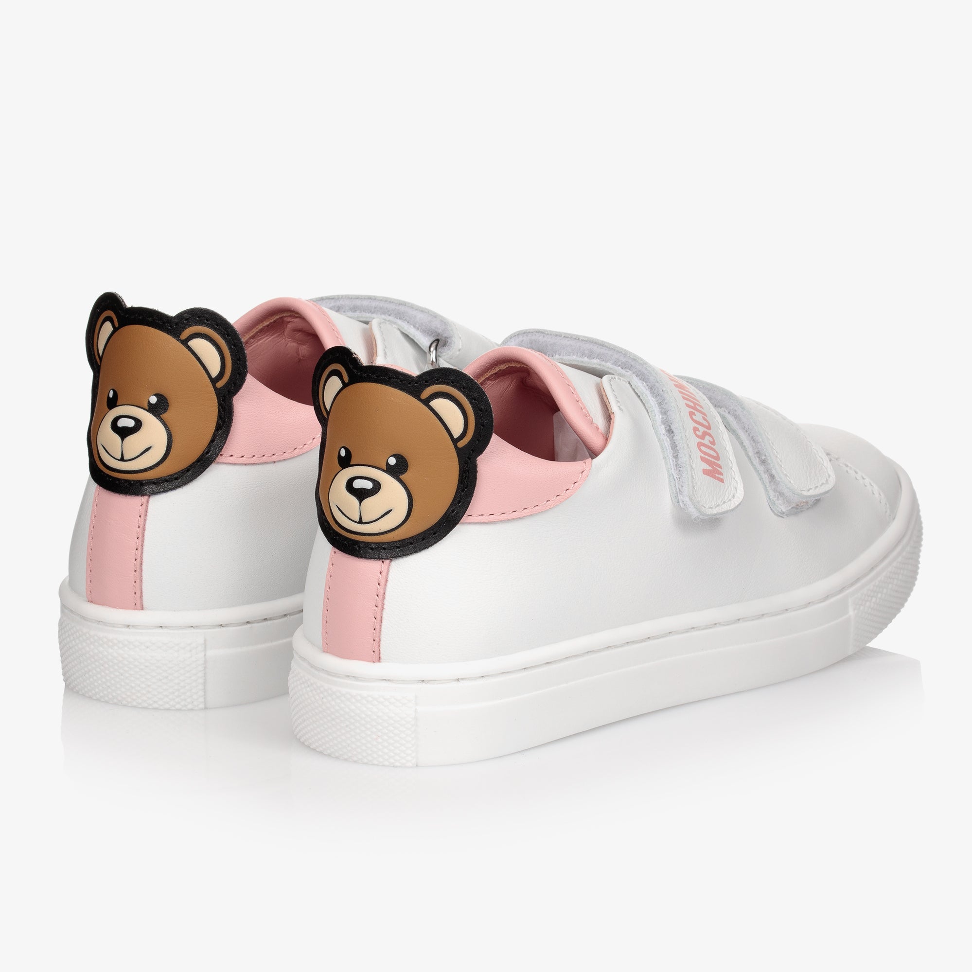Girls White Logo Leather Shoes