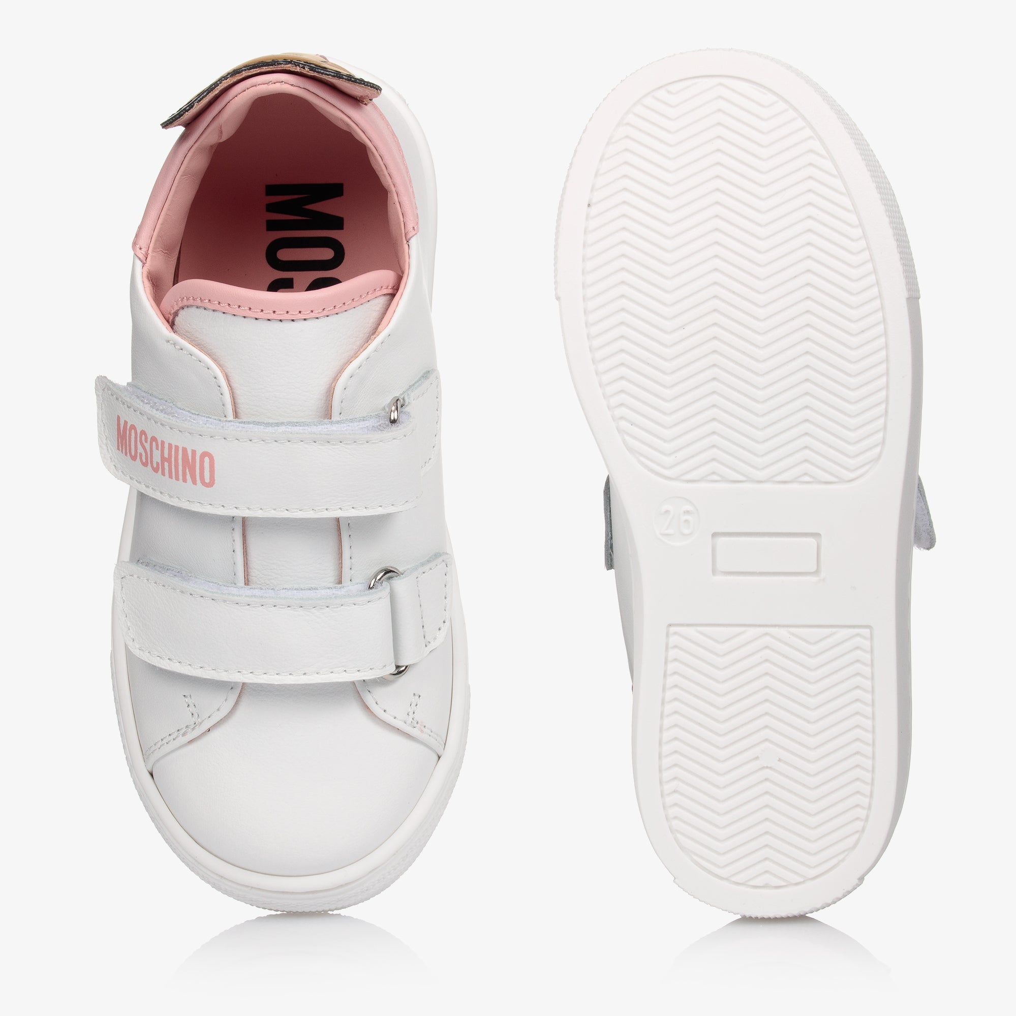 Girls White Logo Leather Shoes