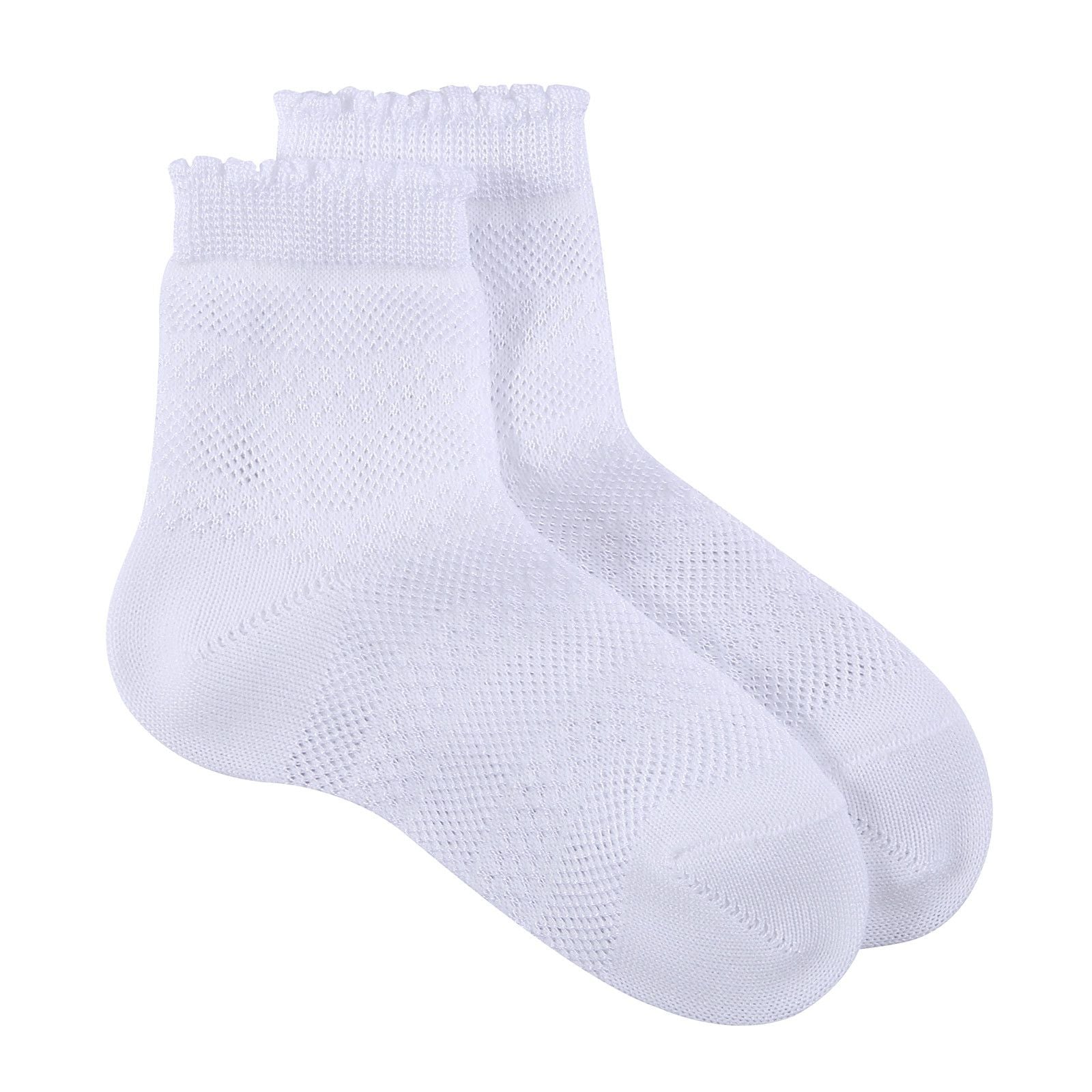 Girls White Hollow Cotton Short Socks - CÉMAROSE | Children's Fashion Store