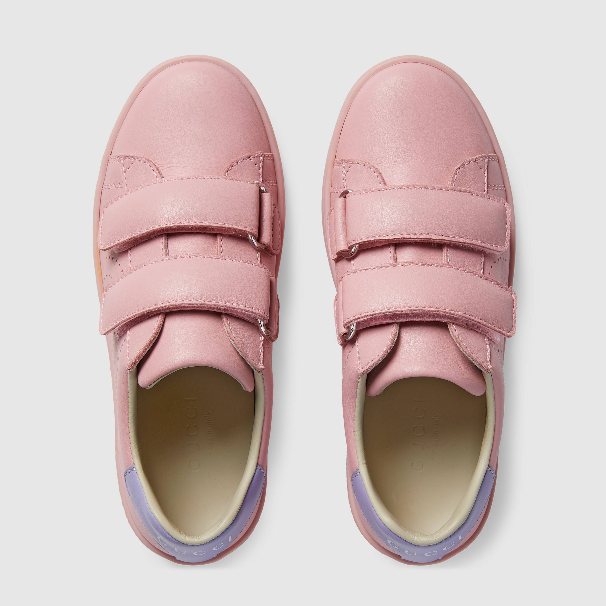 Girls Pink GG Logo Leather Shoes