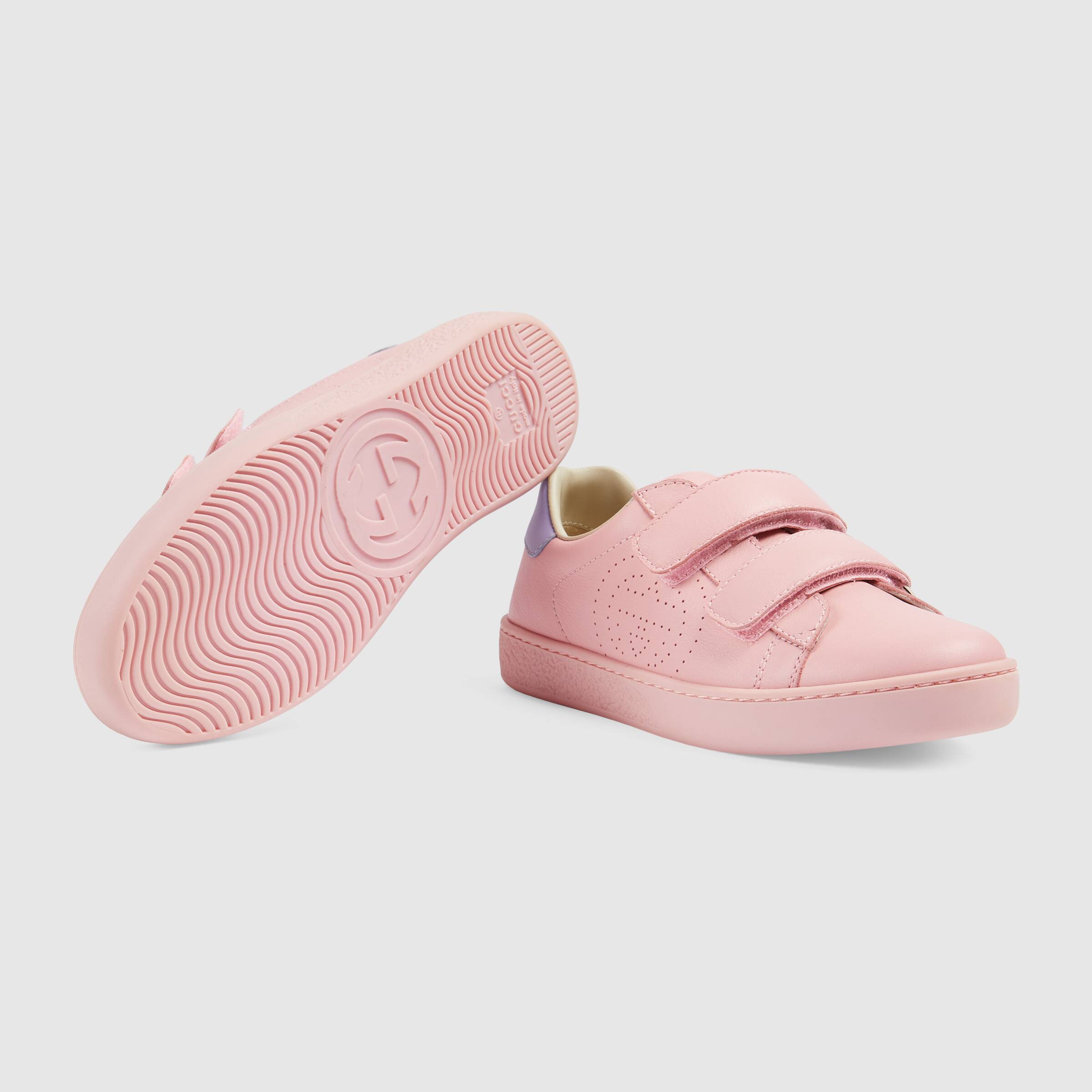 Girls Pink GG Logo Leather Shoes
