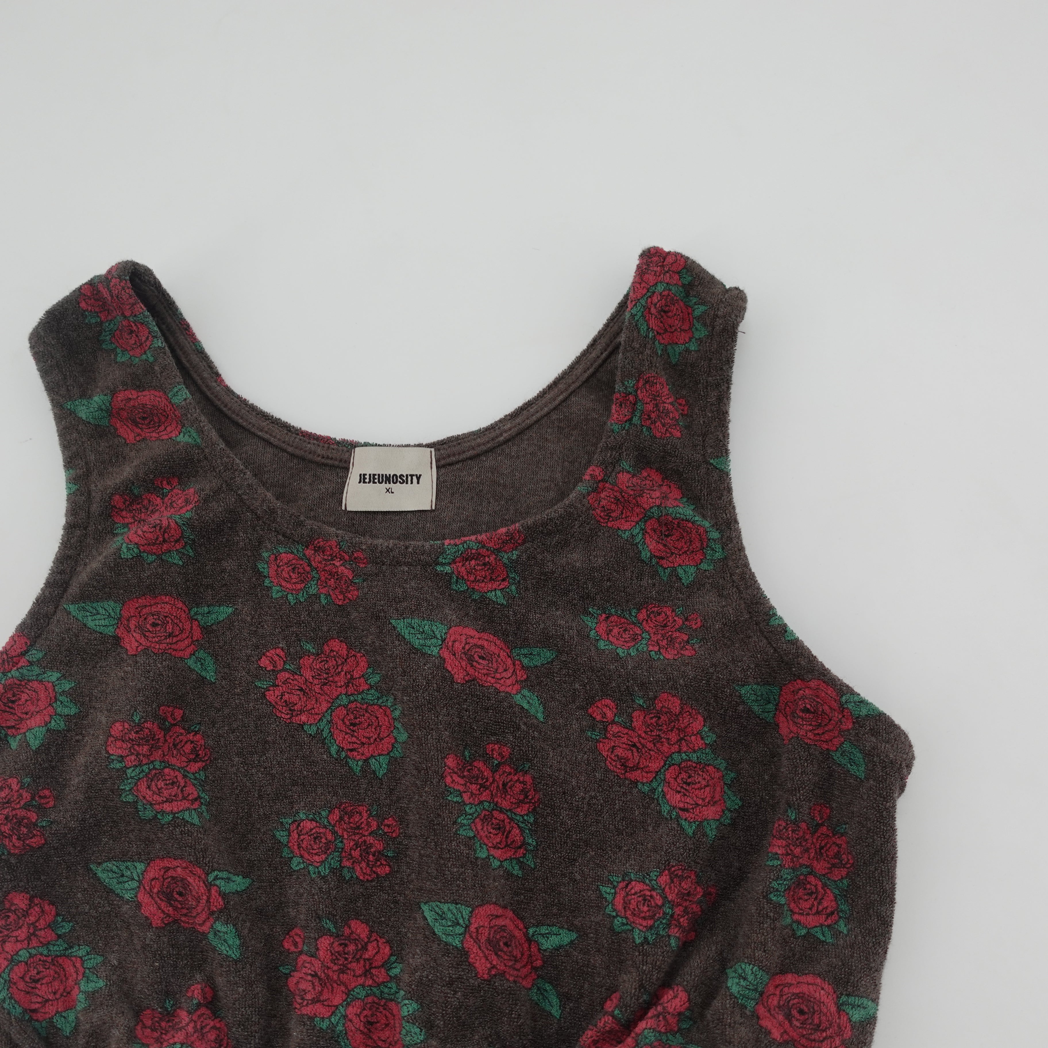 Girls Brown Flowers Cotton T-Shirt