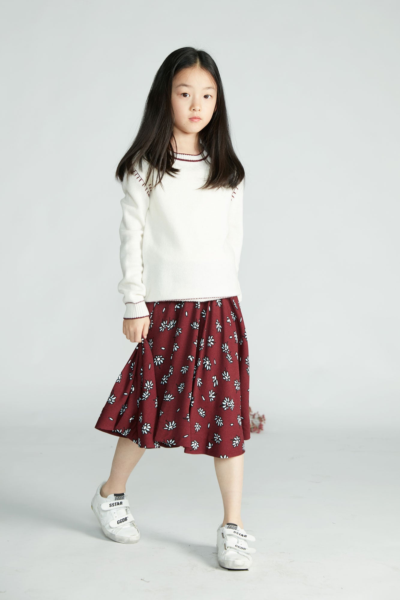 Girls Beige Wool Sweater