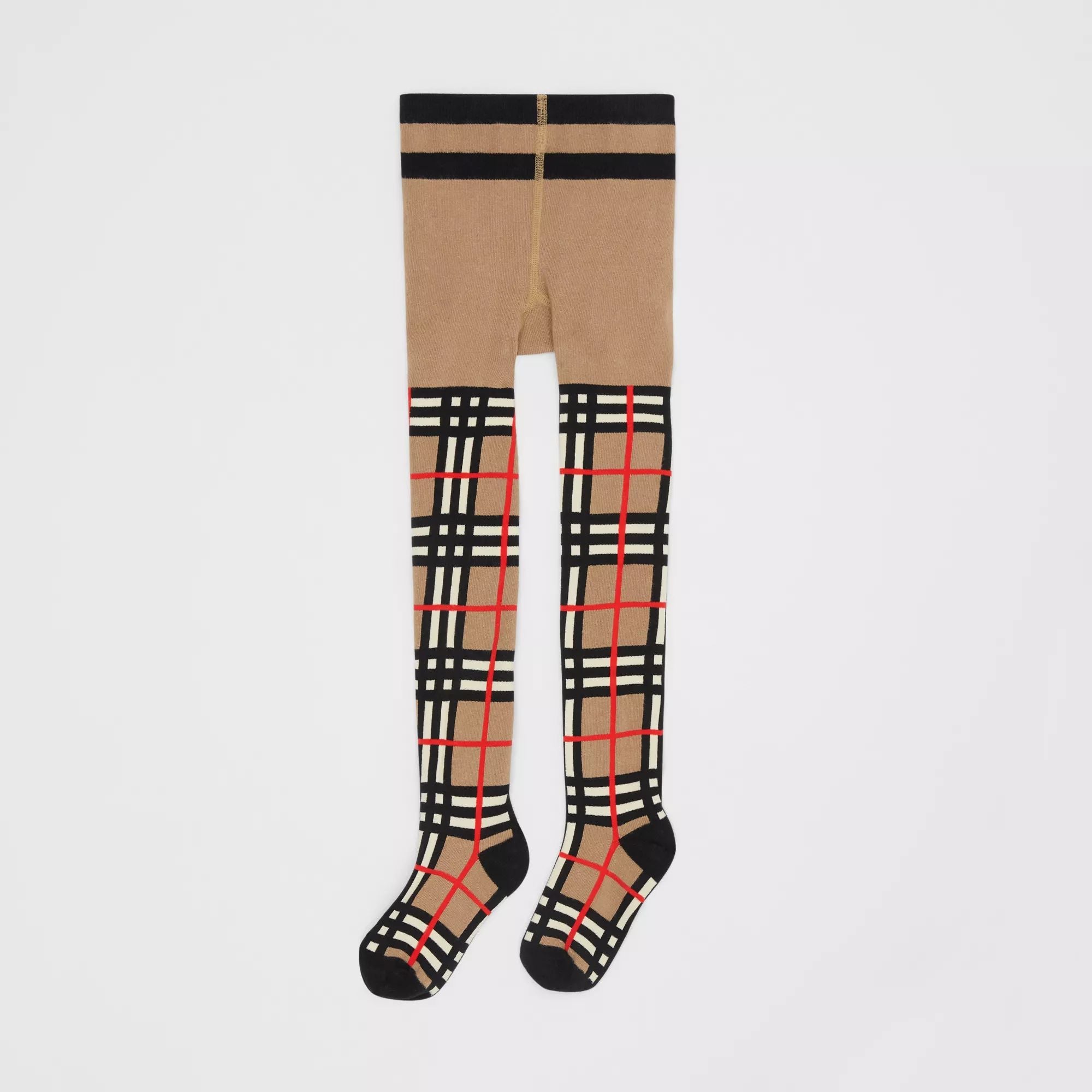 Girls Archive Beige Check Tights