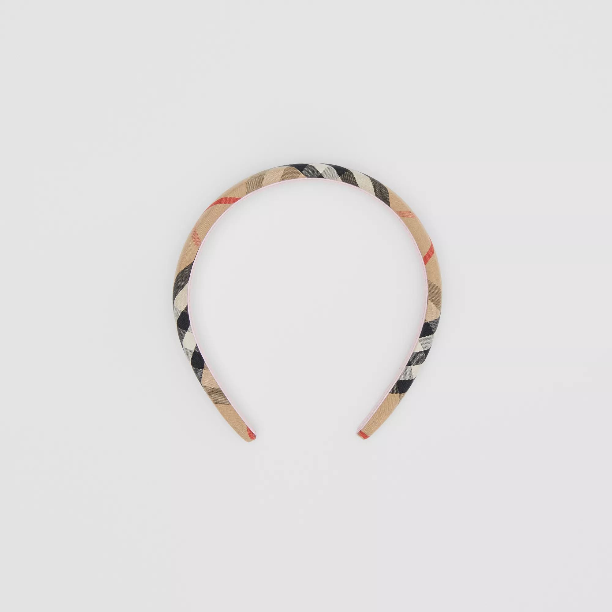 Girls Beige Check Headband