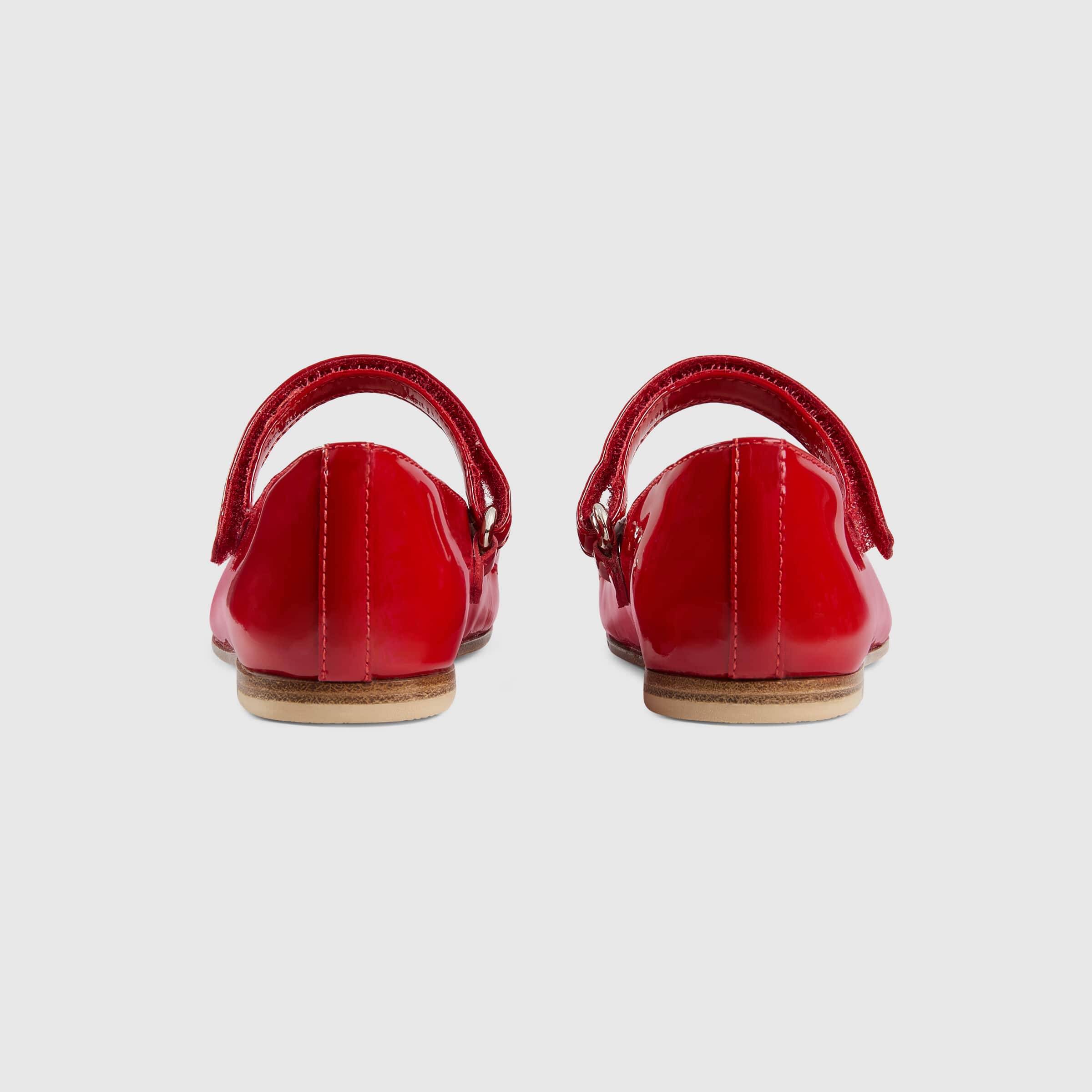Baby Girls Red GG Logo Leather Shoes