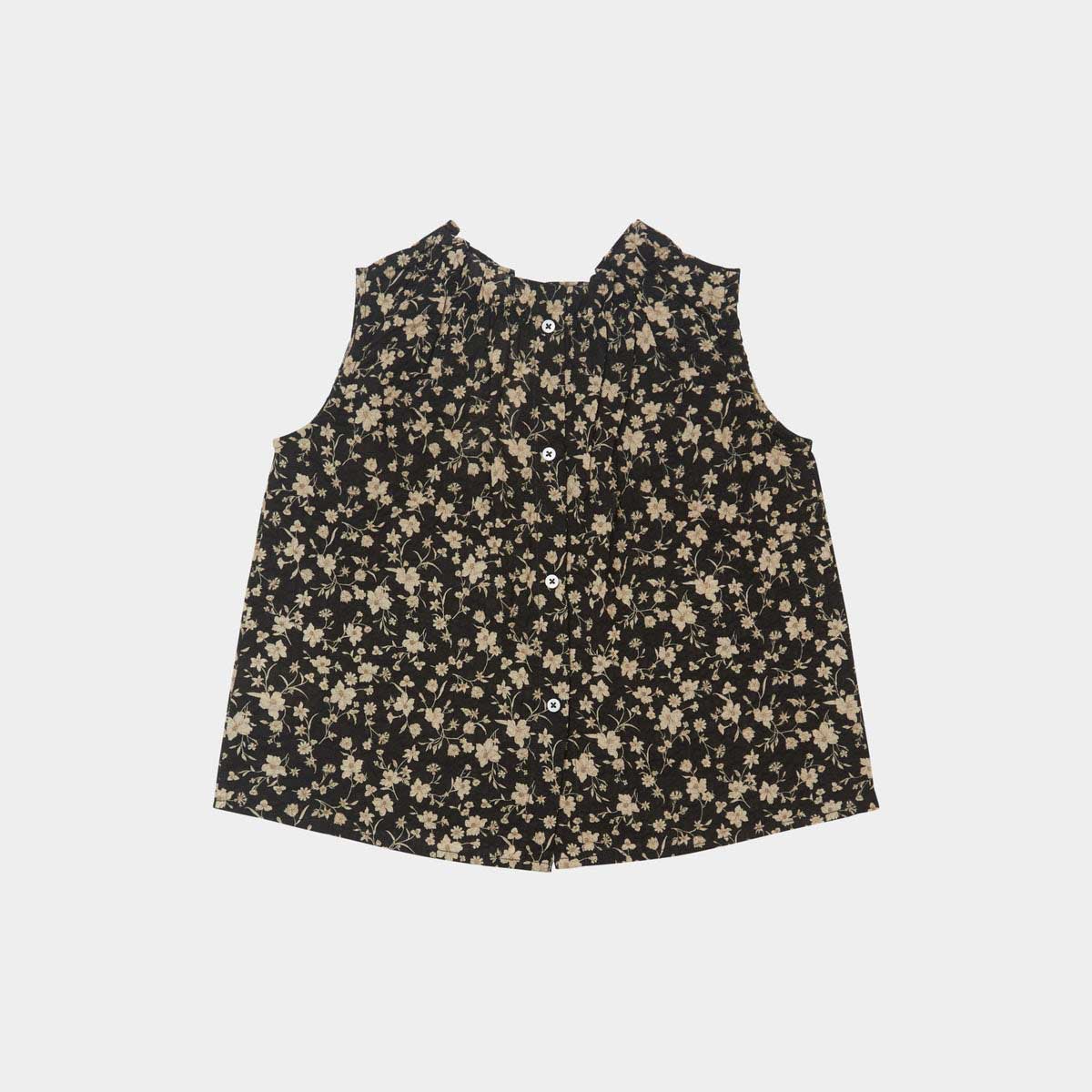 Girls Black Floral Cotton Set