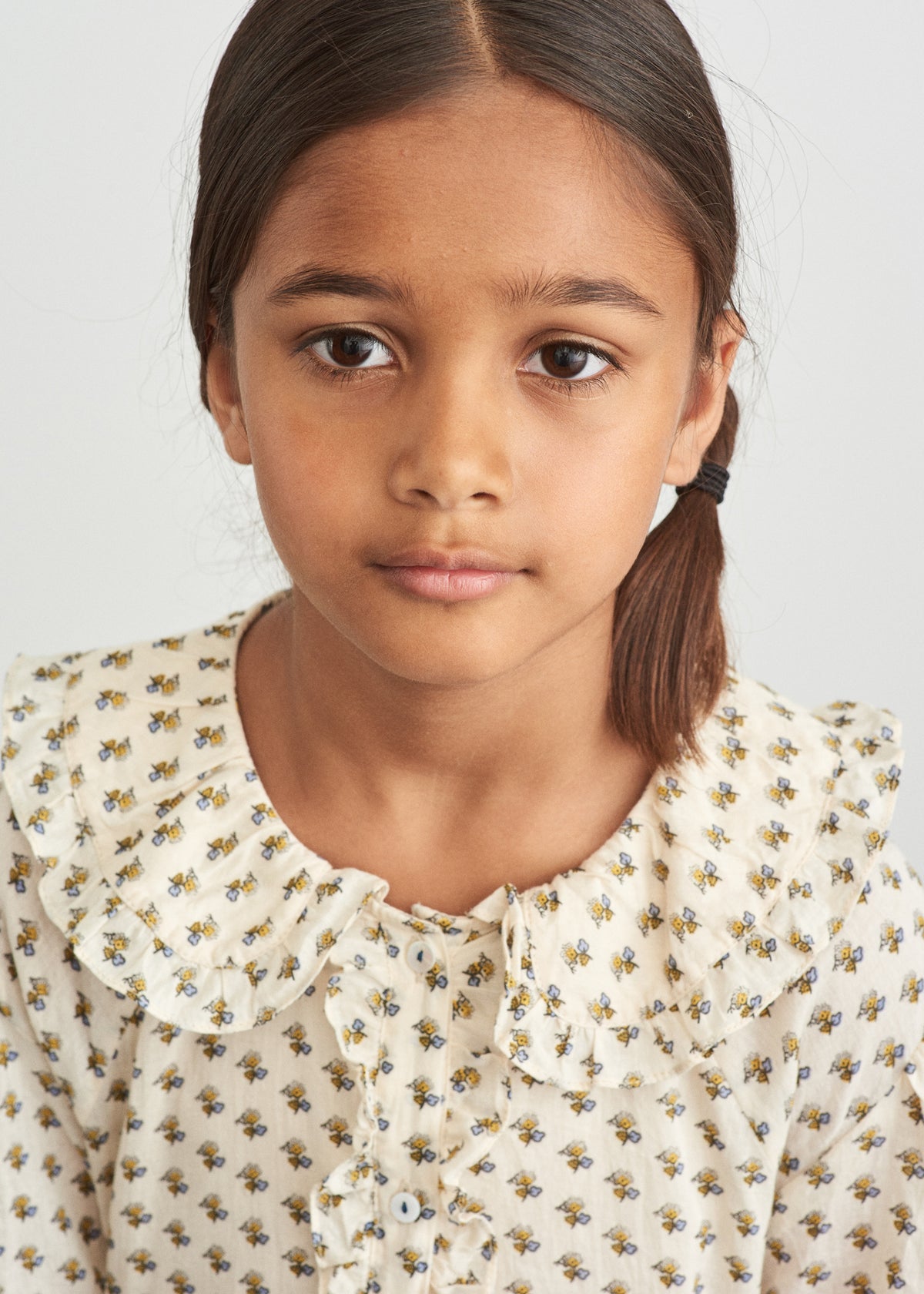 Girls Beige Cotton Dress