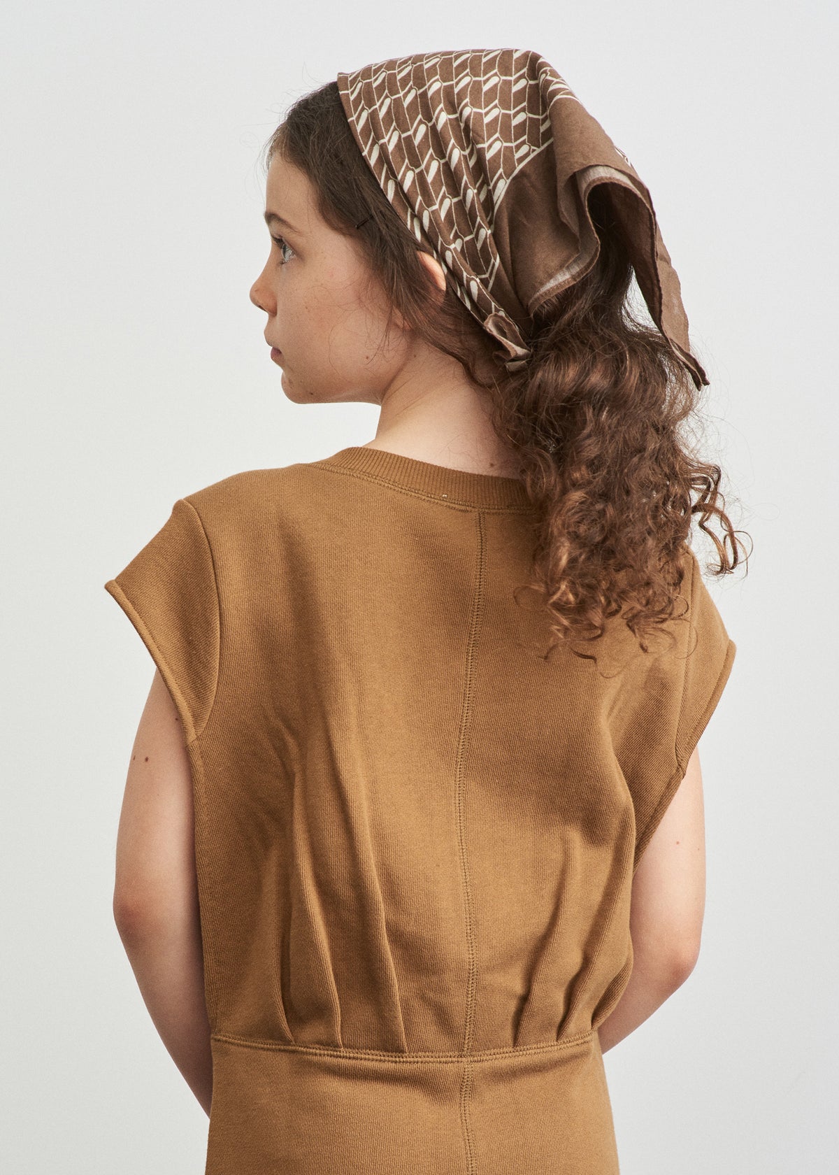 Girls Brown Cotton Scarf