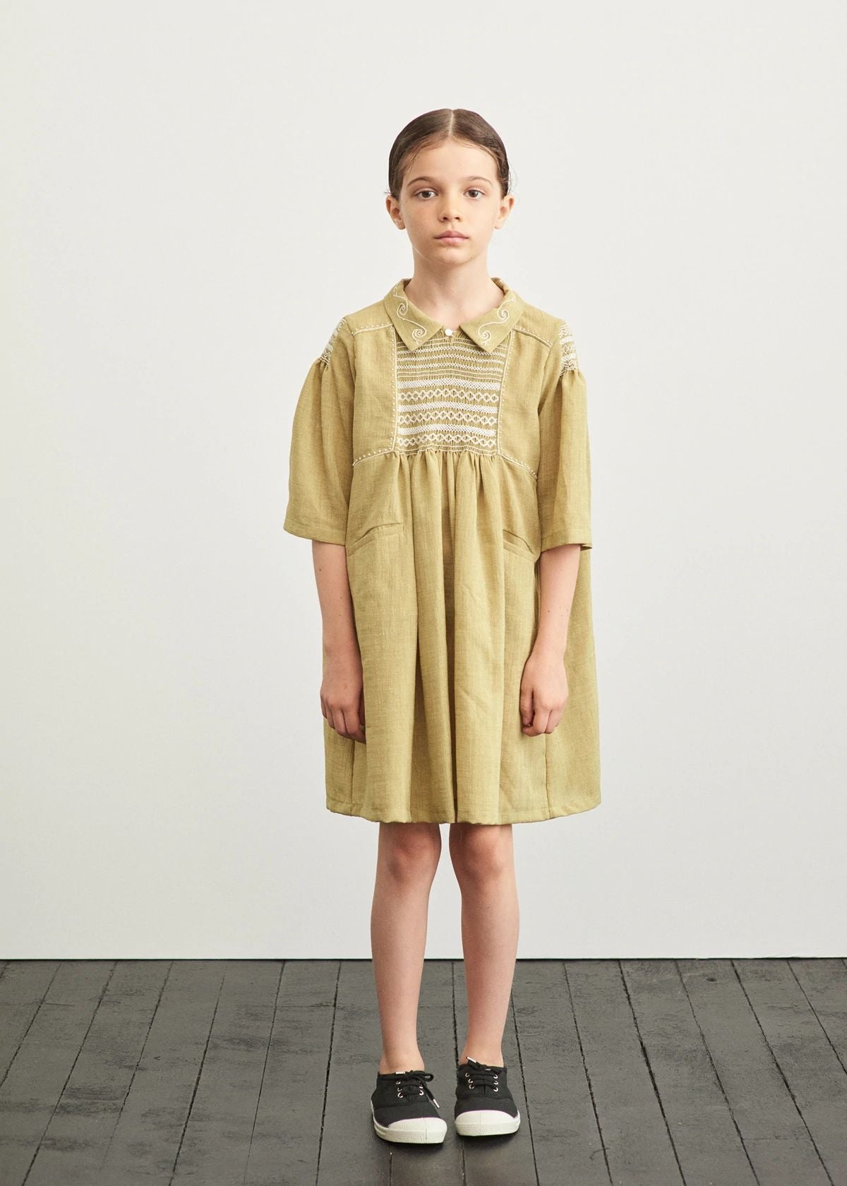 Girls Yellow Cotton Dress