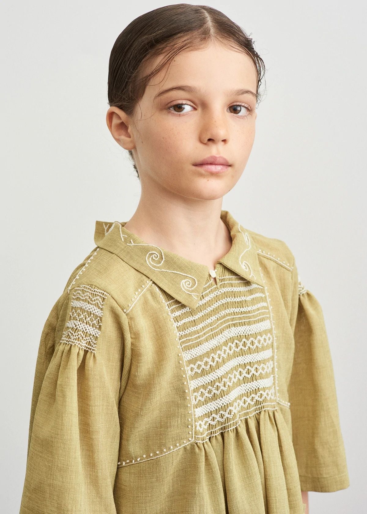 Girls Yellow Cotton Dress
