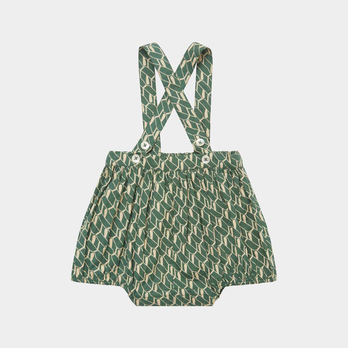 Baby Girls Green Cotton Romper