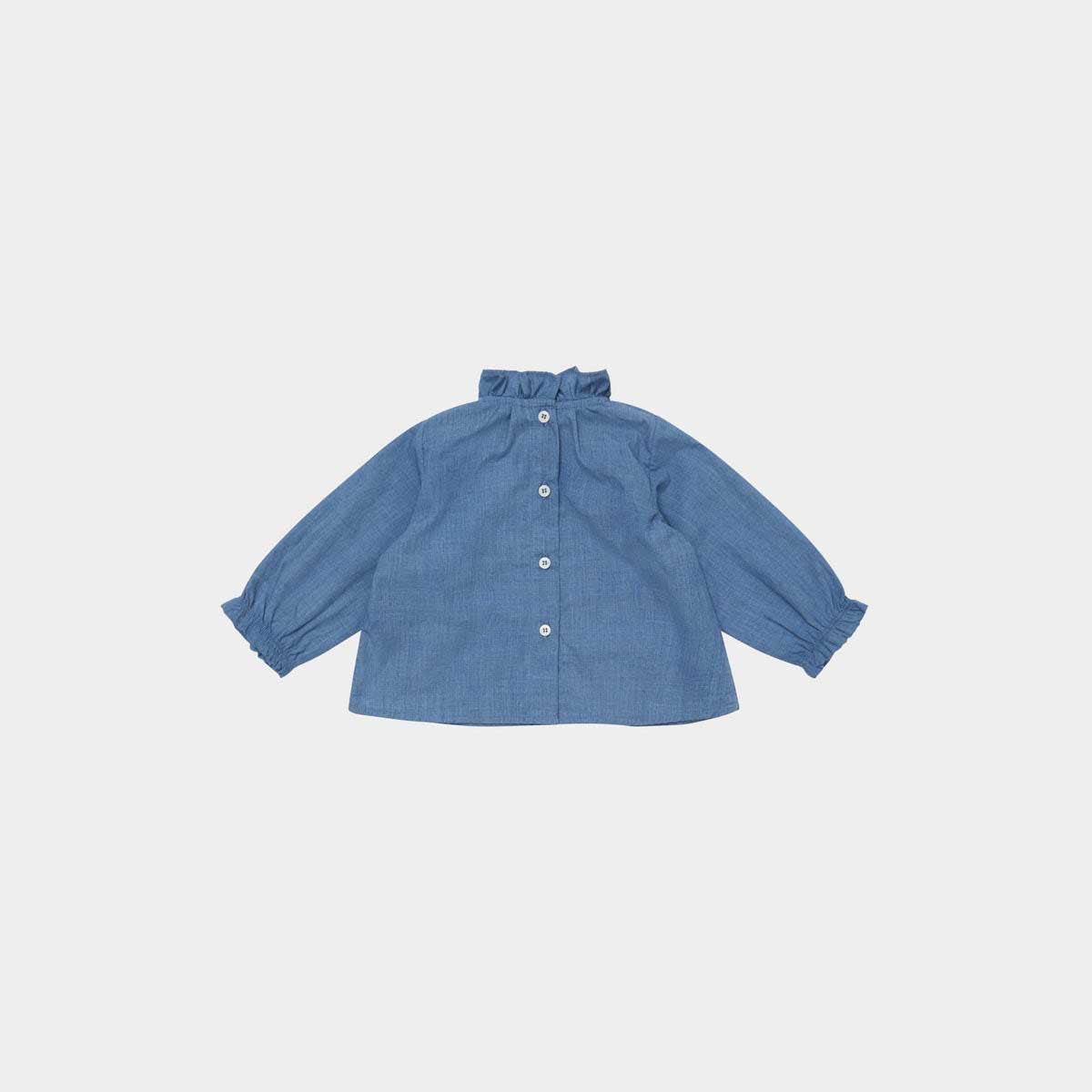 Baby Girls Blue Cotton Shirt