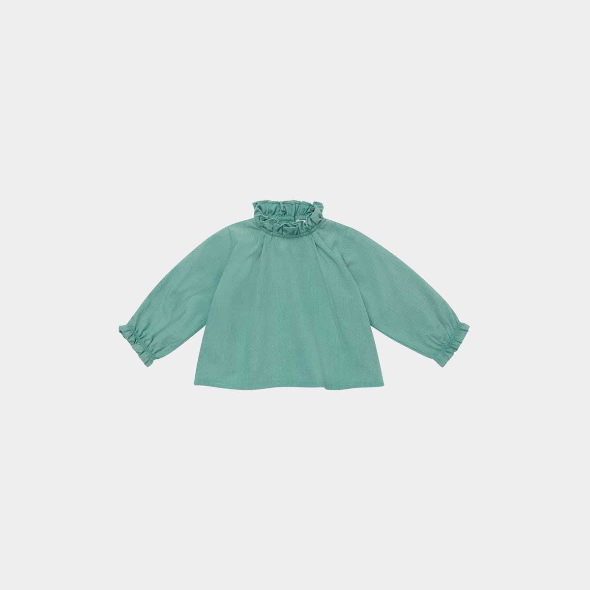 Baby Girls Green Cotton Shirt
