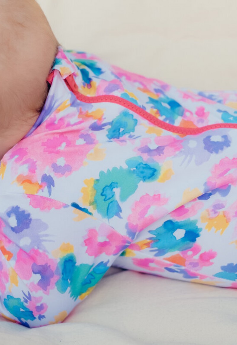 Girls Pink Floral Swimsuit